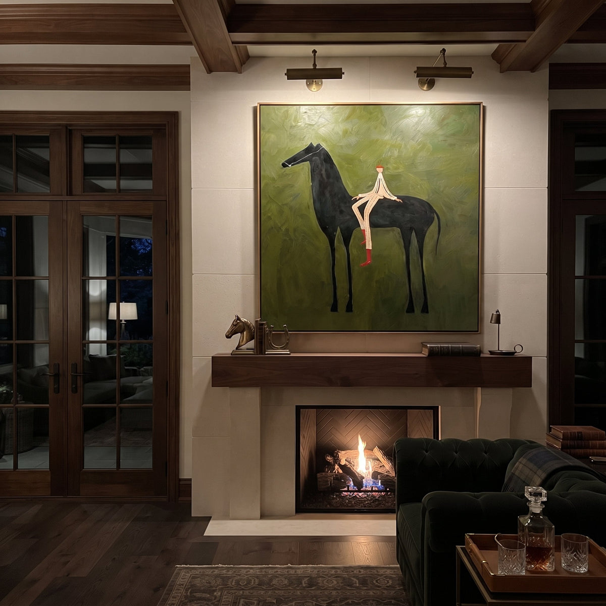 Red Boots Rest Black presented as a colorful interior focal point