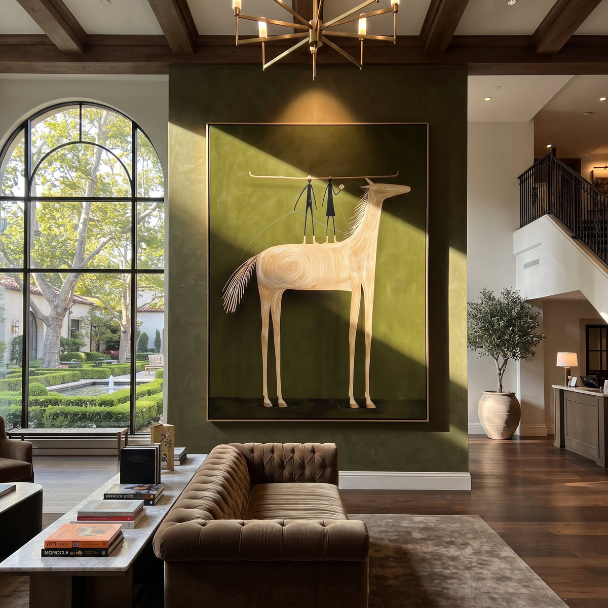 Two Figures Balance Ivory styled with warm modern furnishings