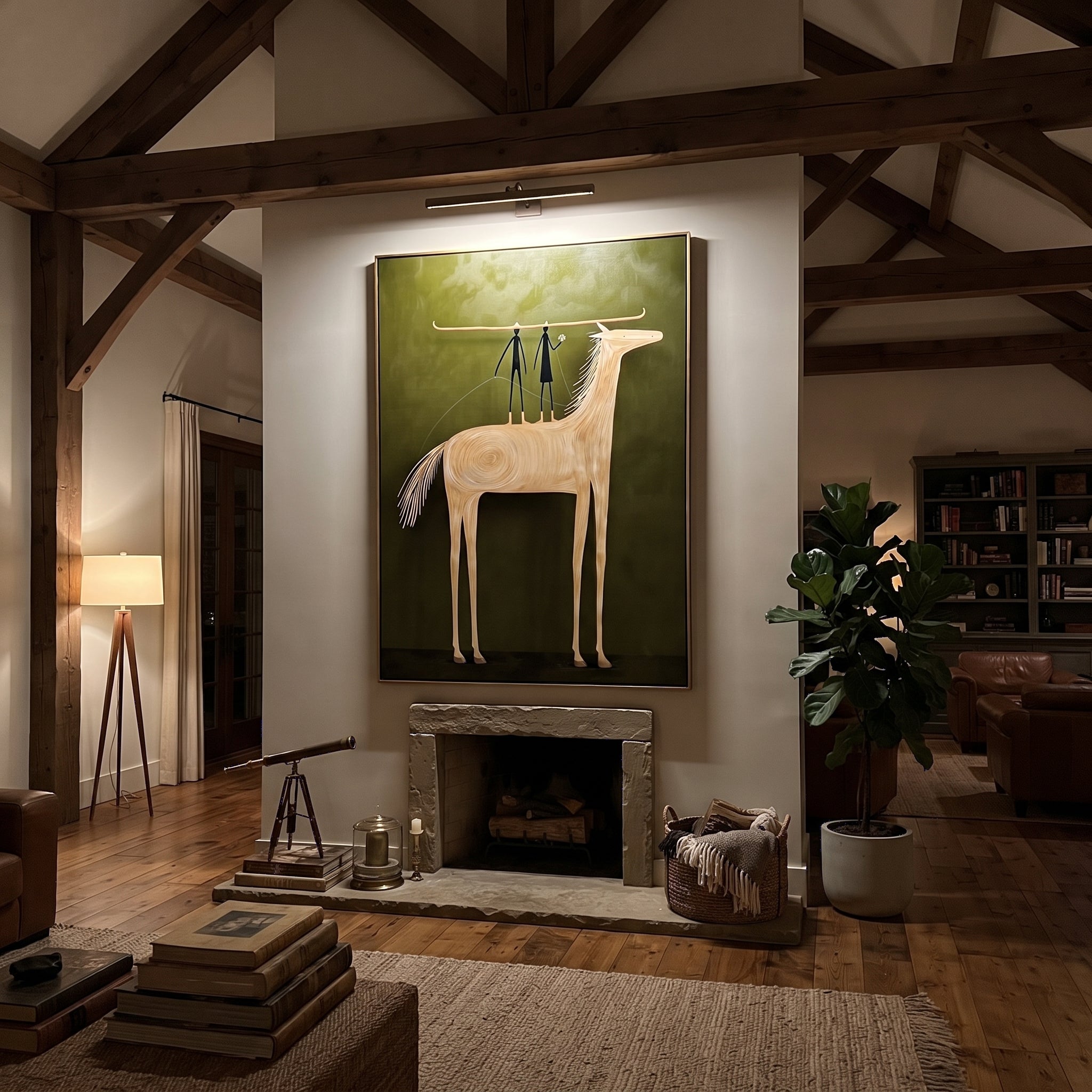 Two Figures Balance Ivory presented as a colorful interior focal point