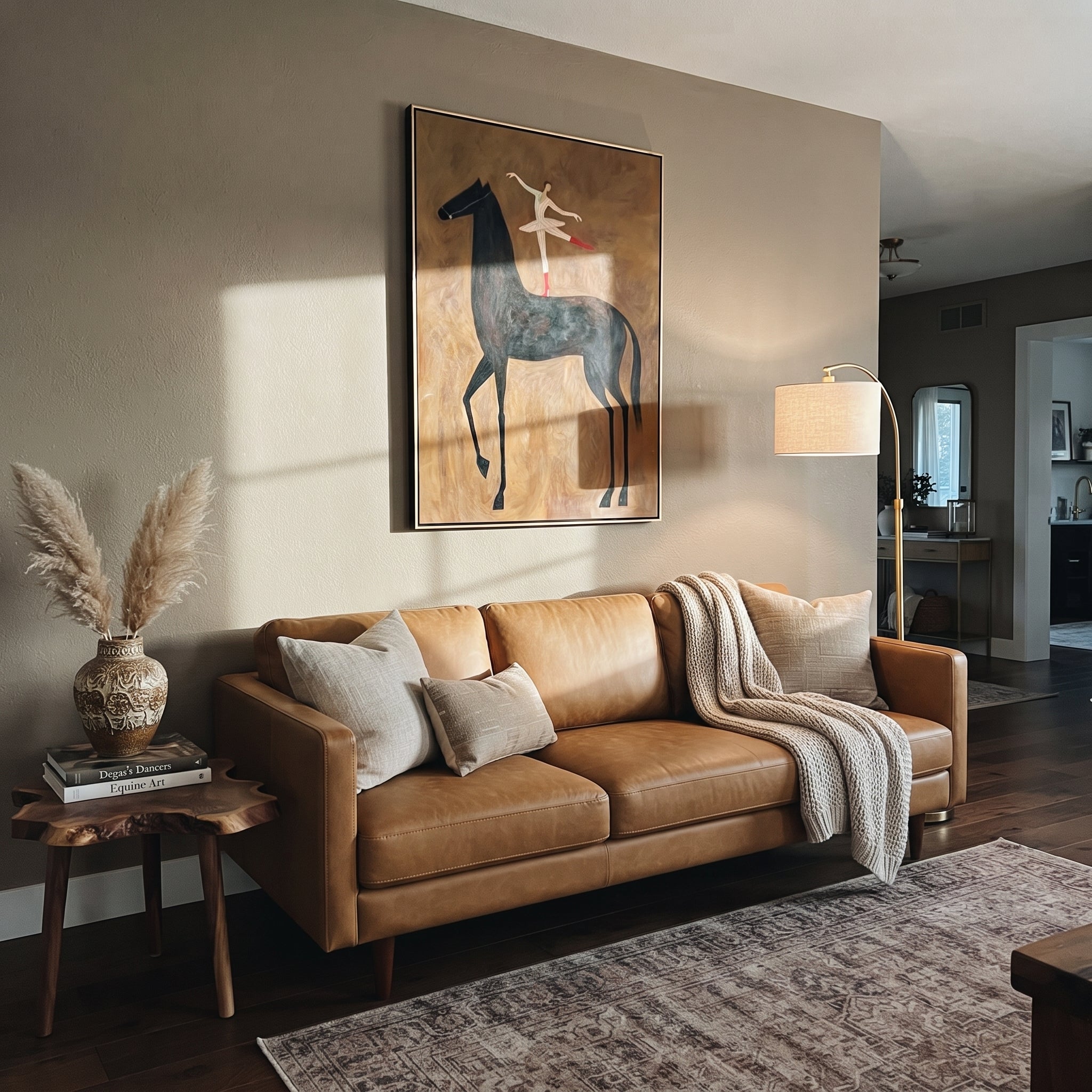 Dancer Turns Above Midnight presented as a colorful interior focal point
