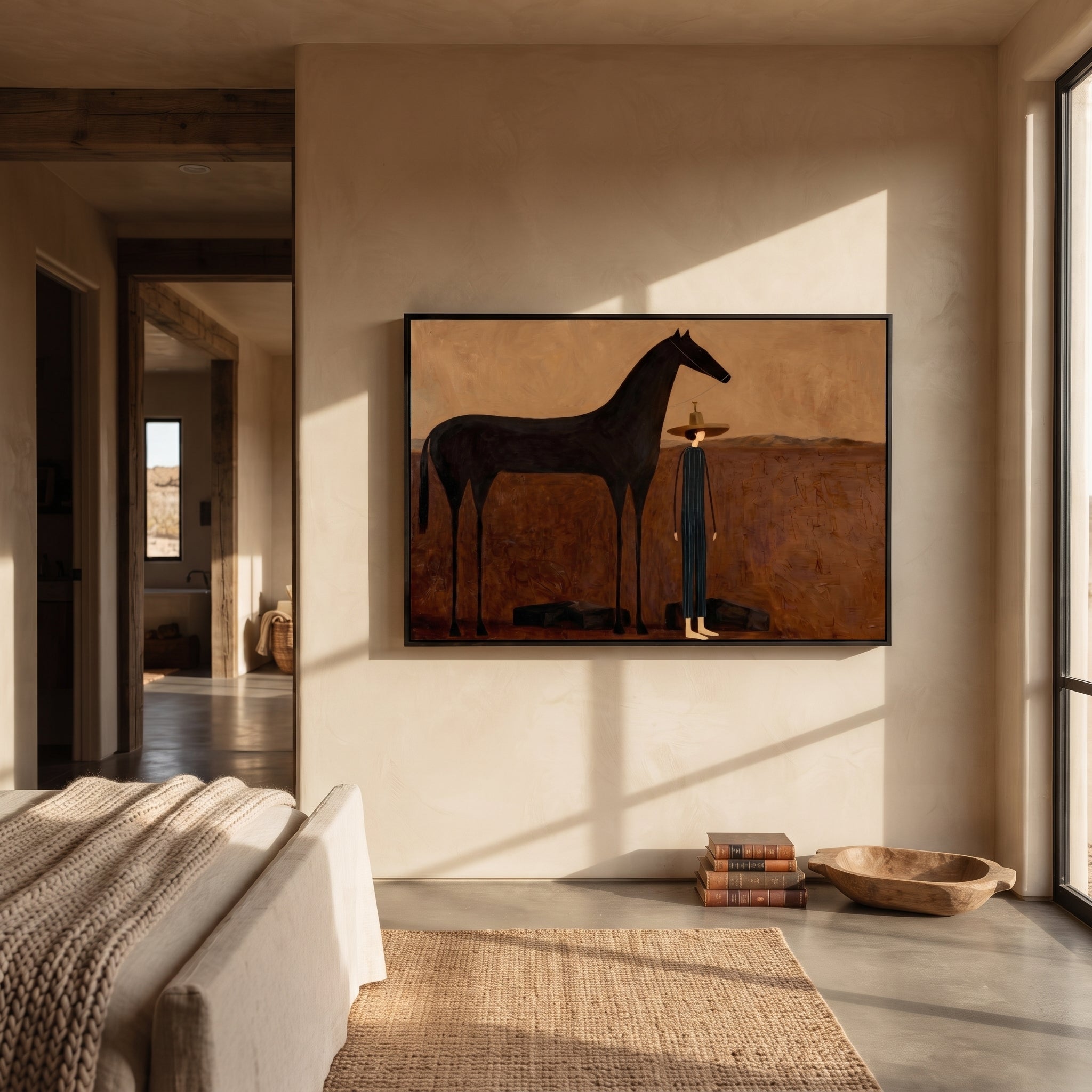 Shadow Horse Keeps Company styled with wood, linen, and modern decor