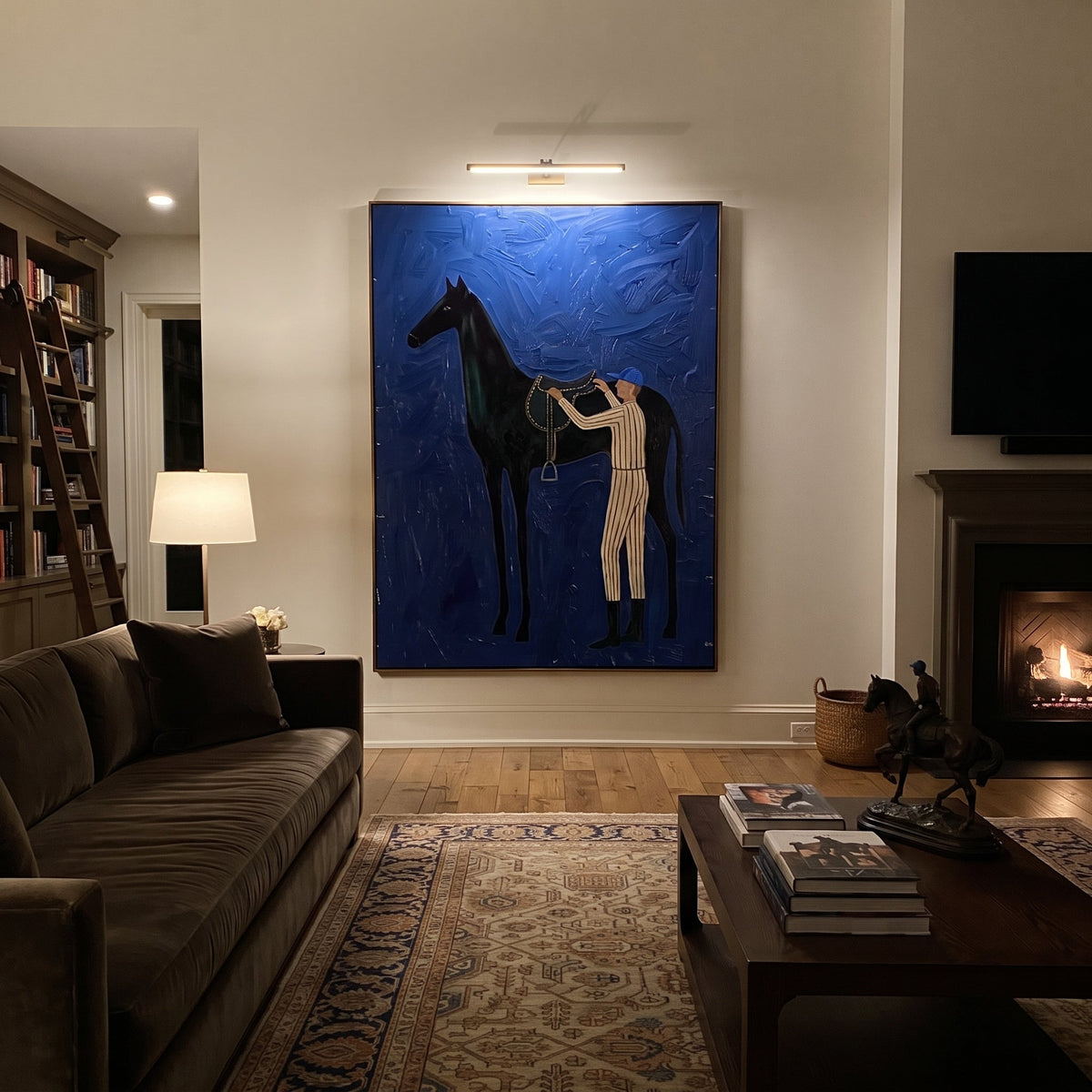 Silver Reins Meet Cobalt styled with wood, linen, and modern decor