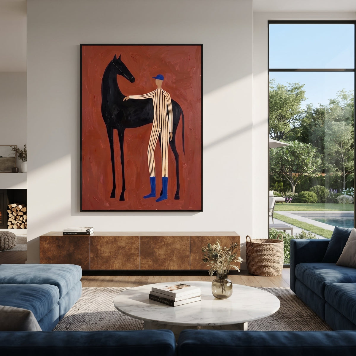 Blue Boots Steady Black displayed in a collected contemporary interior