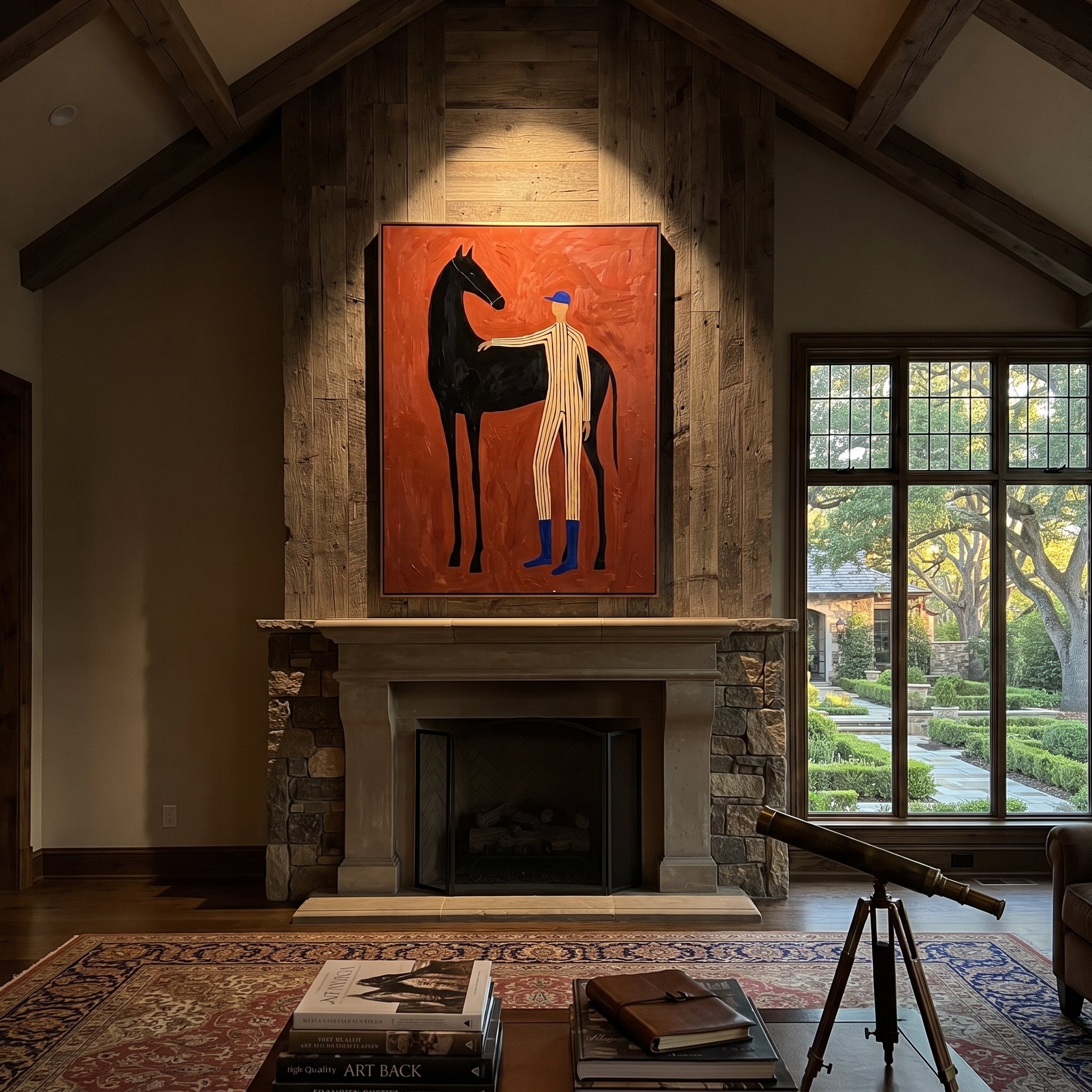 Blue Boots Steady Black styled with warm modern furnishings