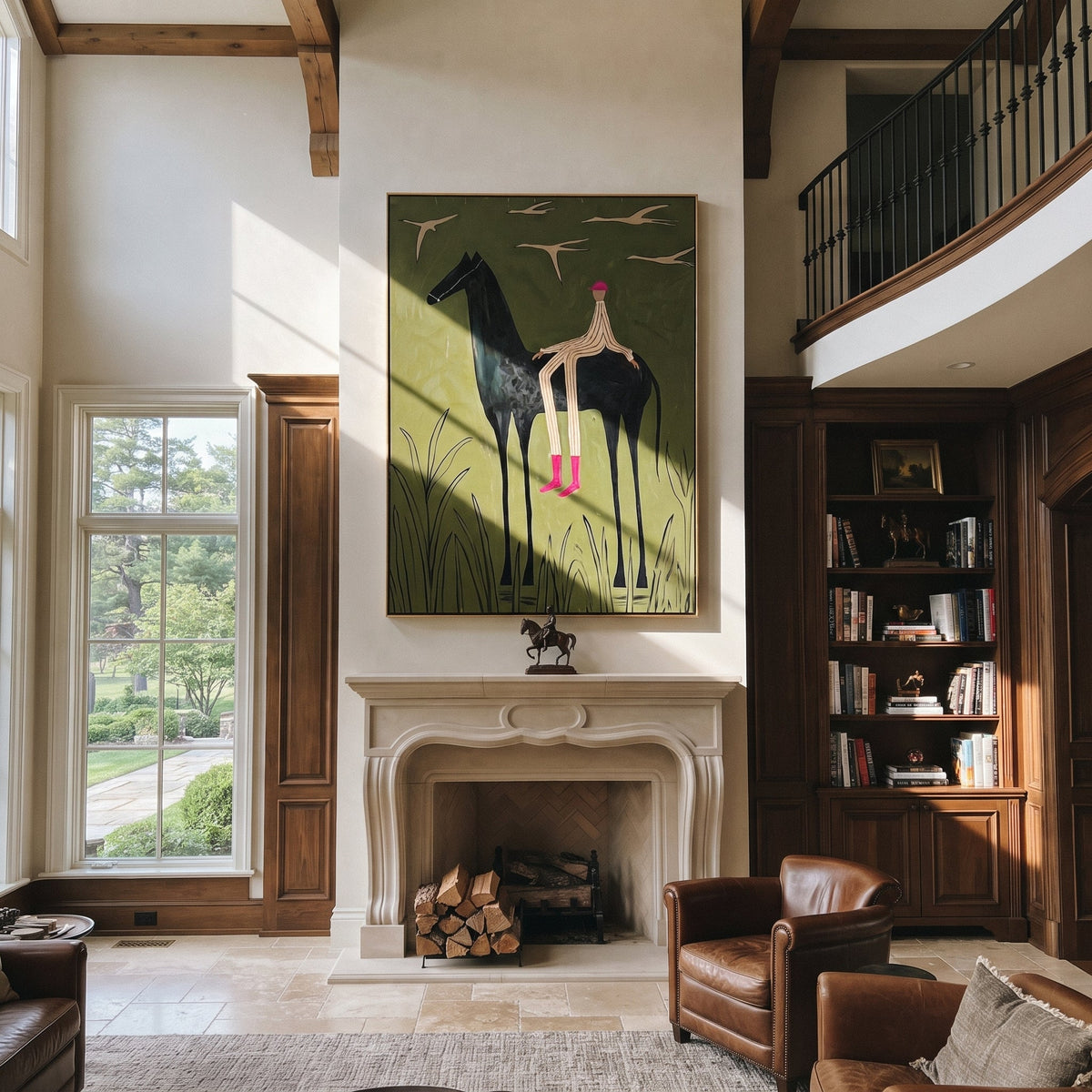 Pink Boots Watch Birds displayed in a layered residential setting
