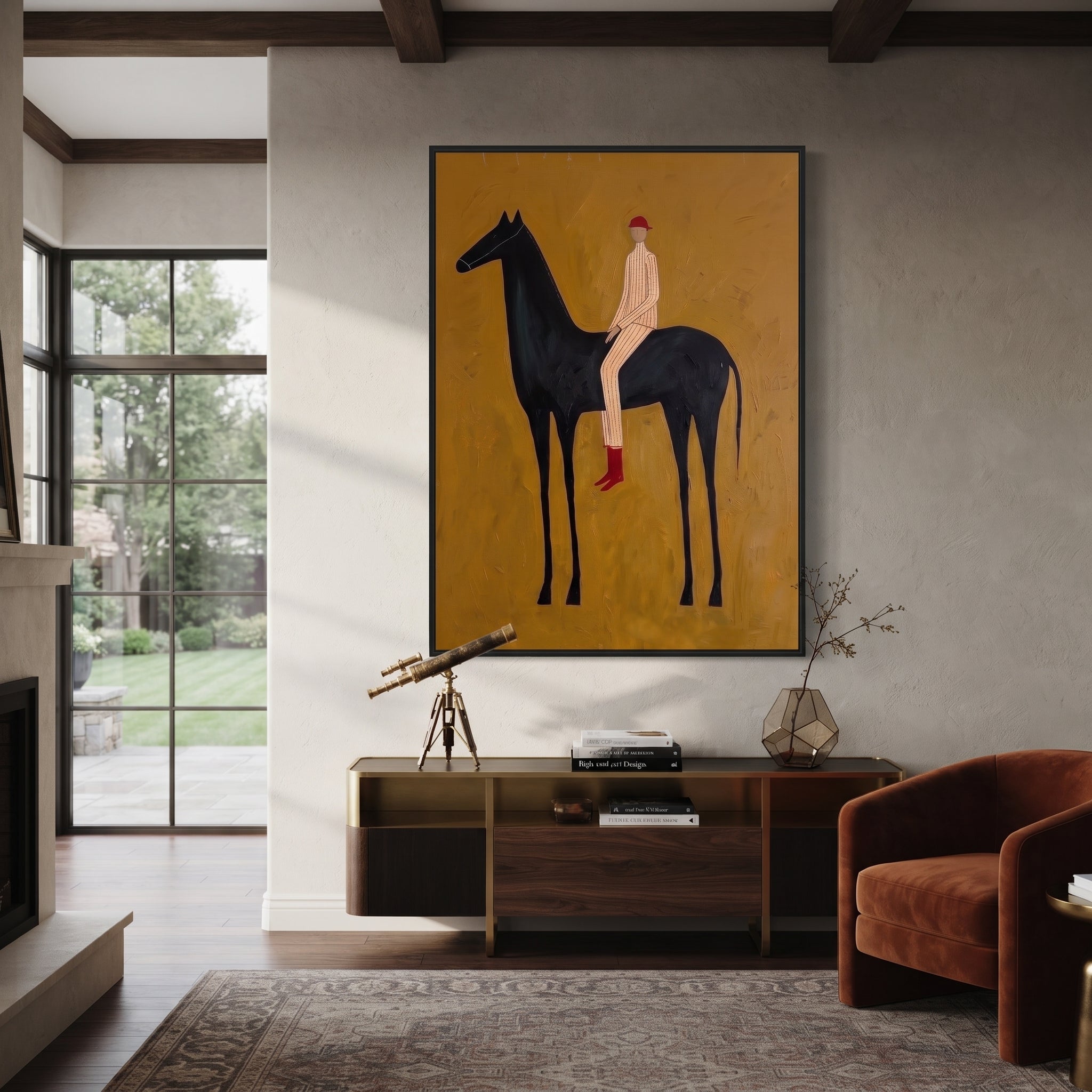 Ochre Field Lifts Rider styled with warm modern furnishings