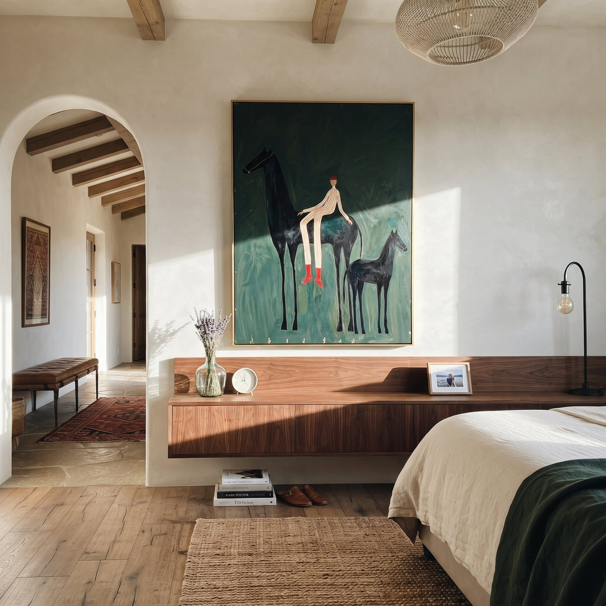Young Horse Follows Quiet displayed in a collected contemporary interior
