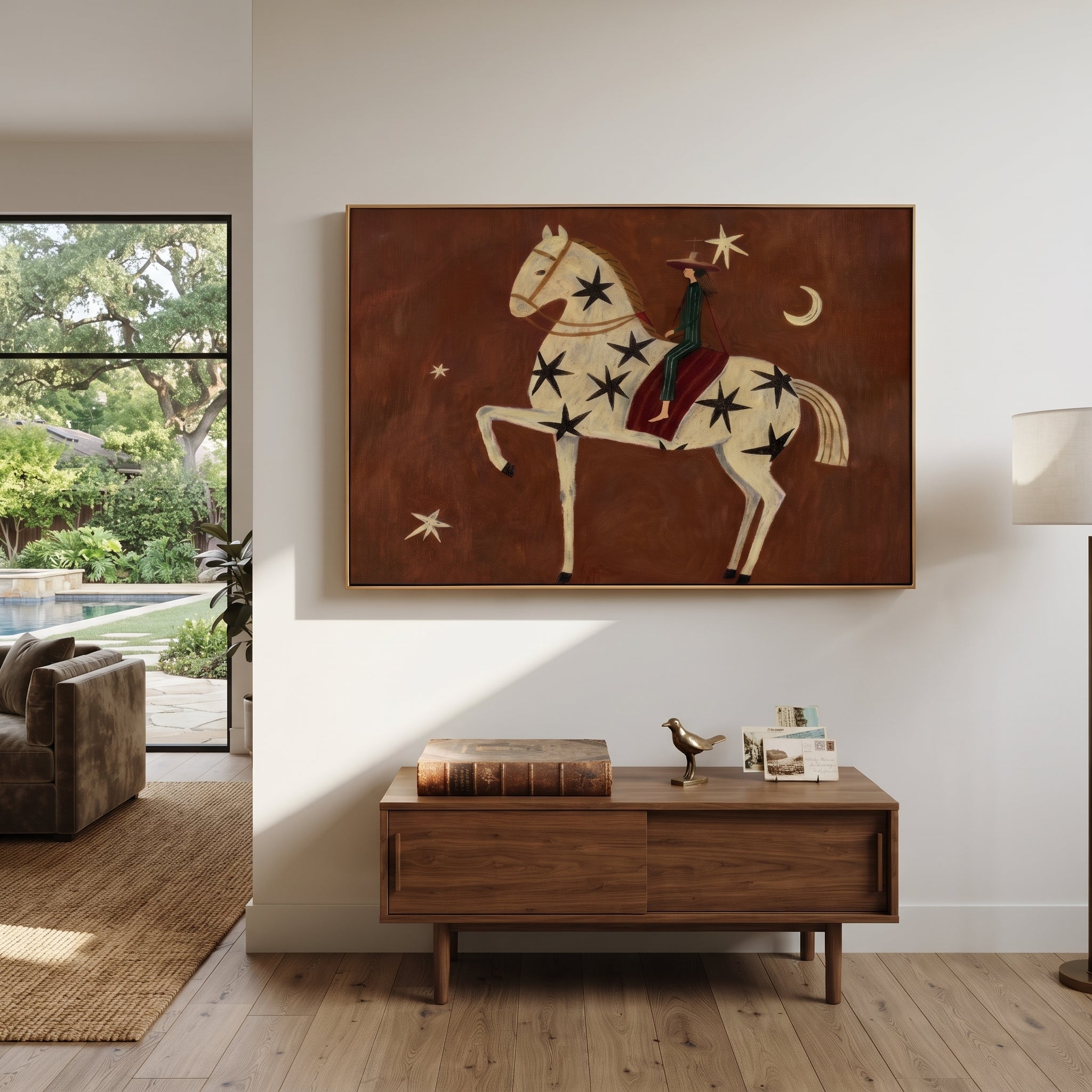 Star Horse Rises Moonward displayed in a collected contemporary interior