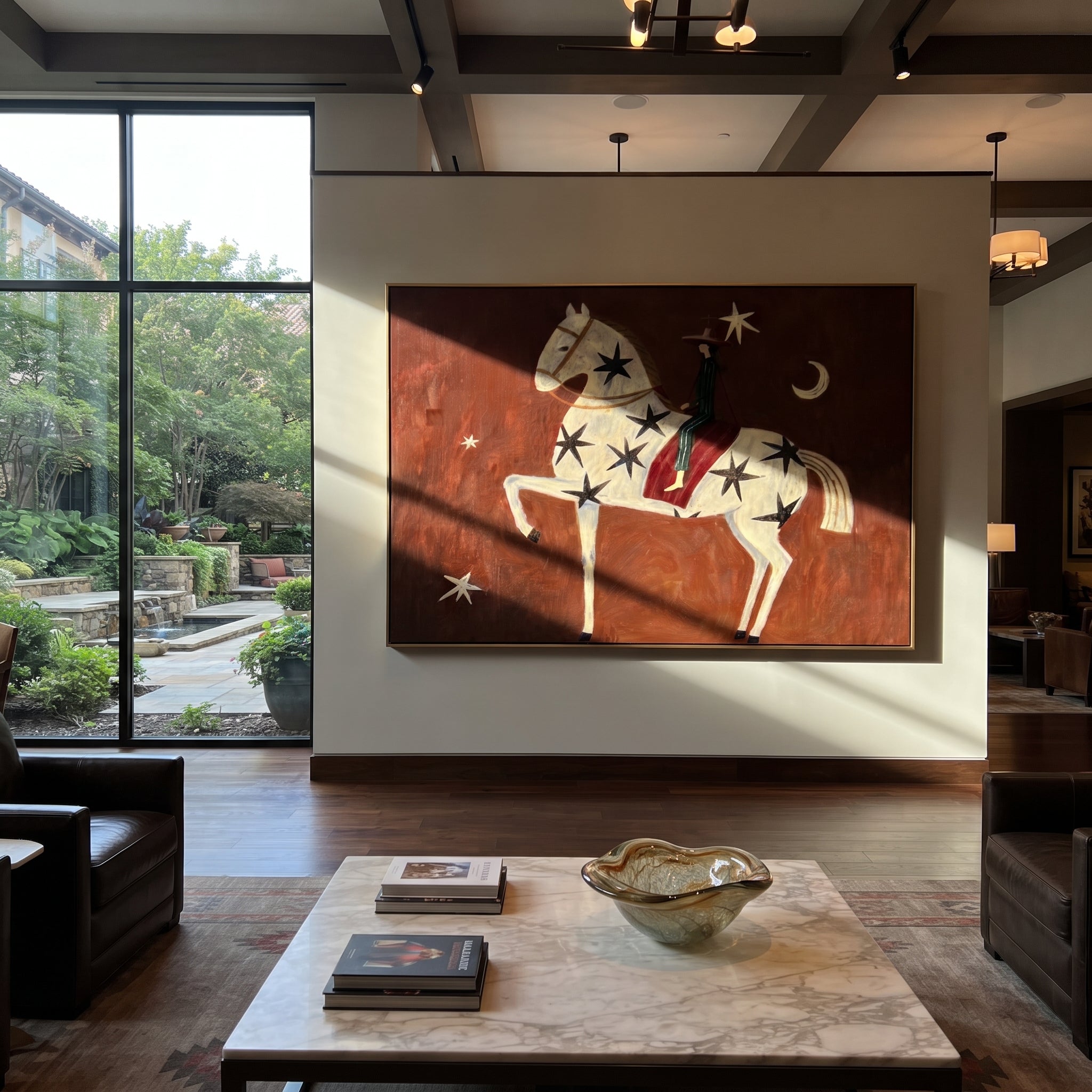 Star Horse Rises Moonward presented as a colorful interior focal point