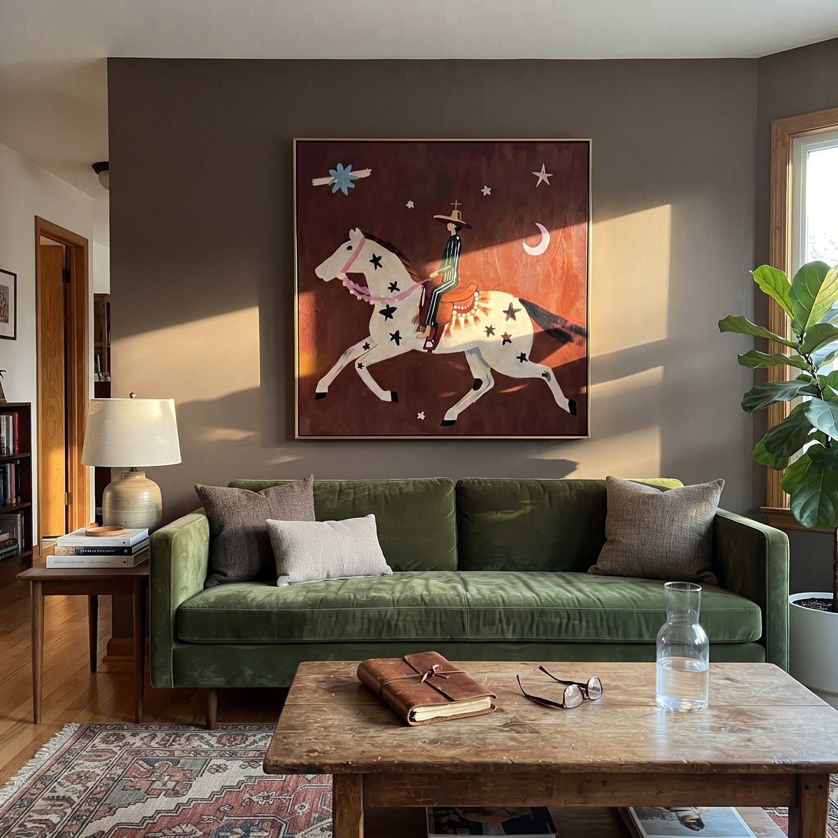Star Horse Chases Crescent displayed in a layered residential setting