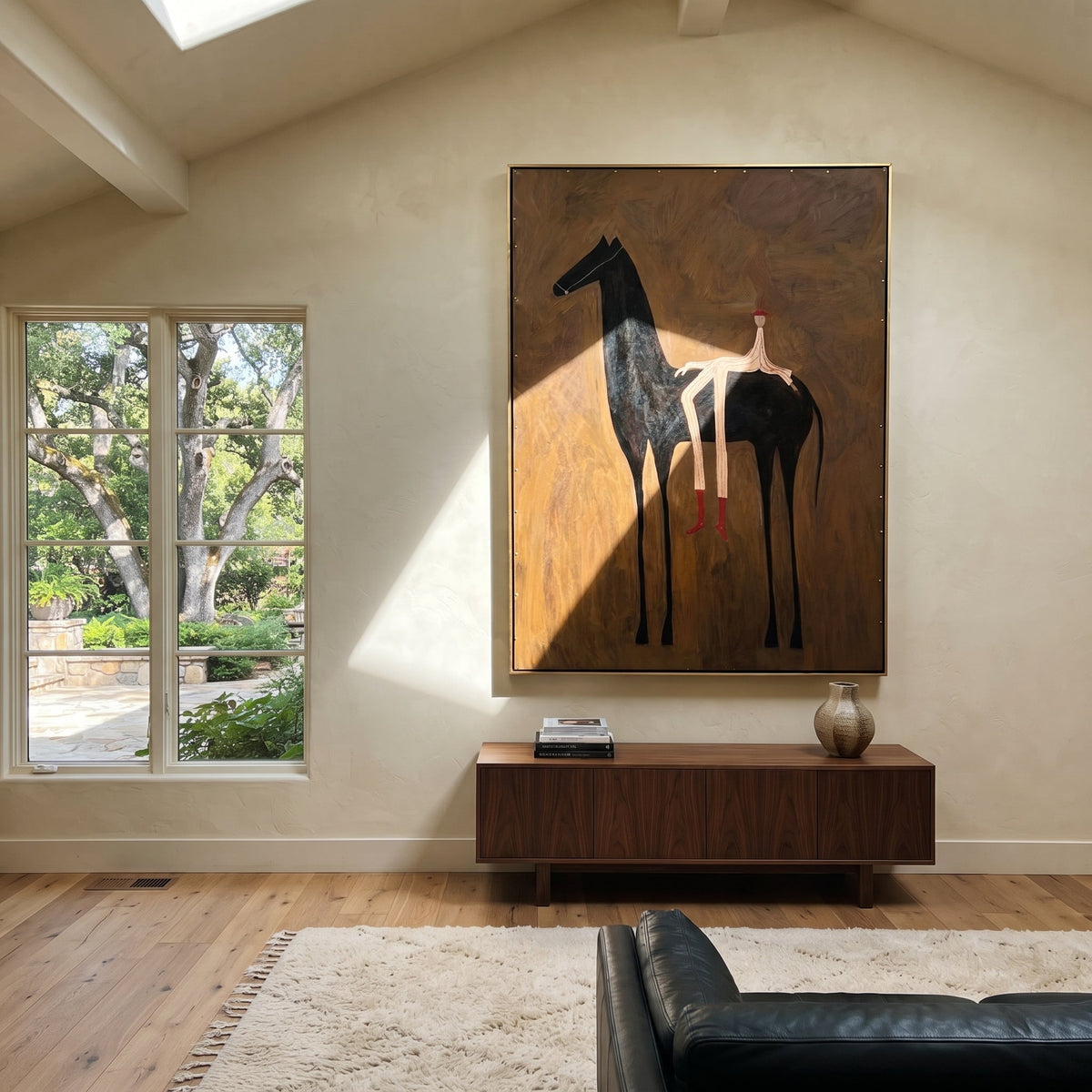 Long Legs Rest Midnight styled with warm modern furnishings