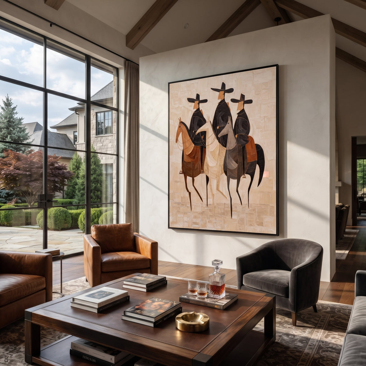 Three Hats Travel Together presented as a colorful interior focal point