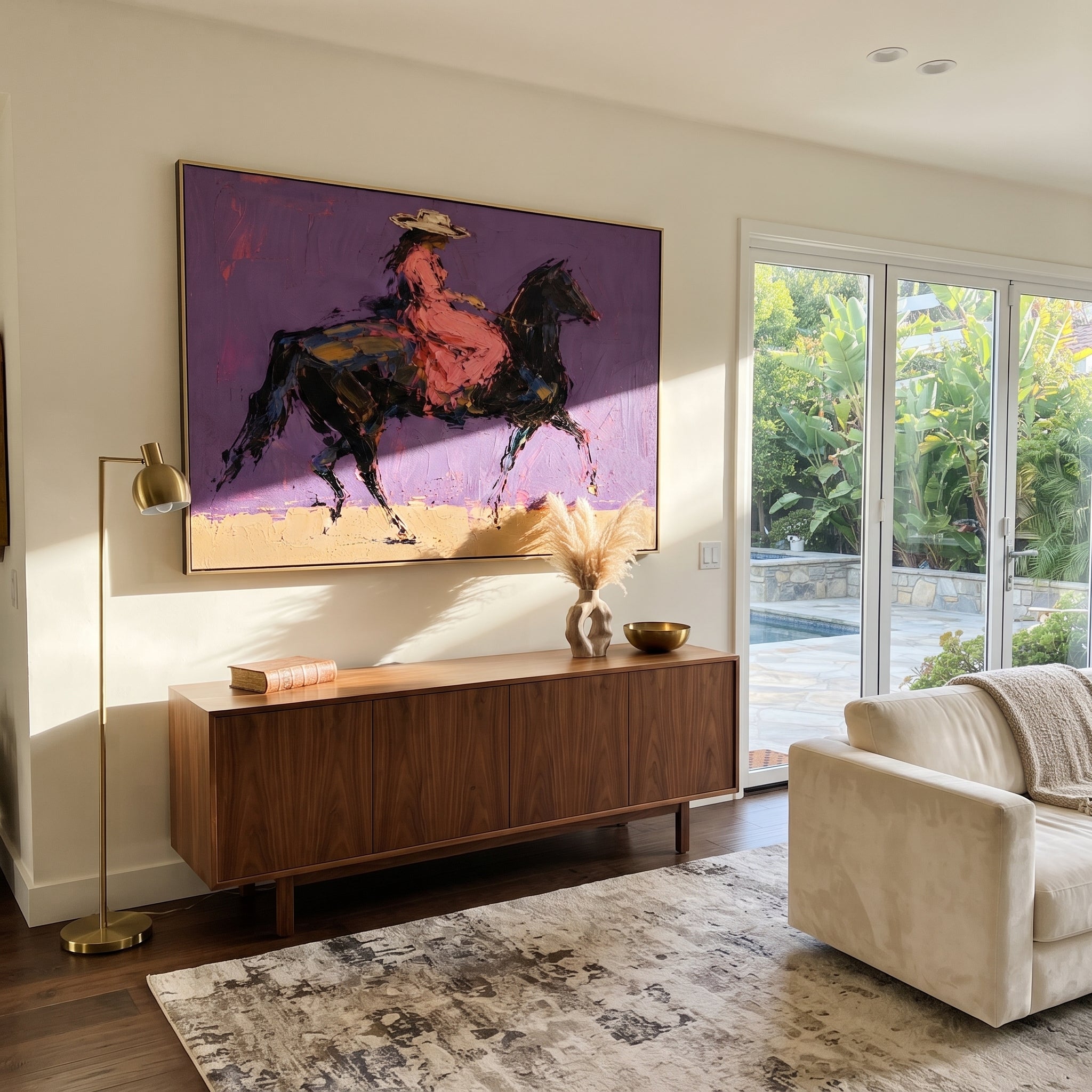 Violet Gallop Breaks Gold displayed in a collected contemporary interior