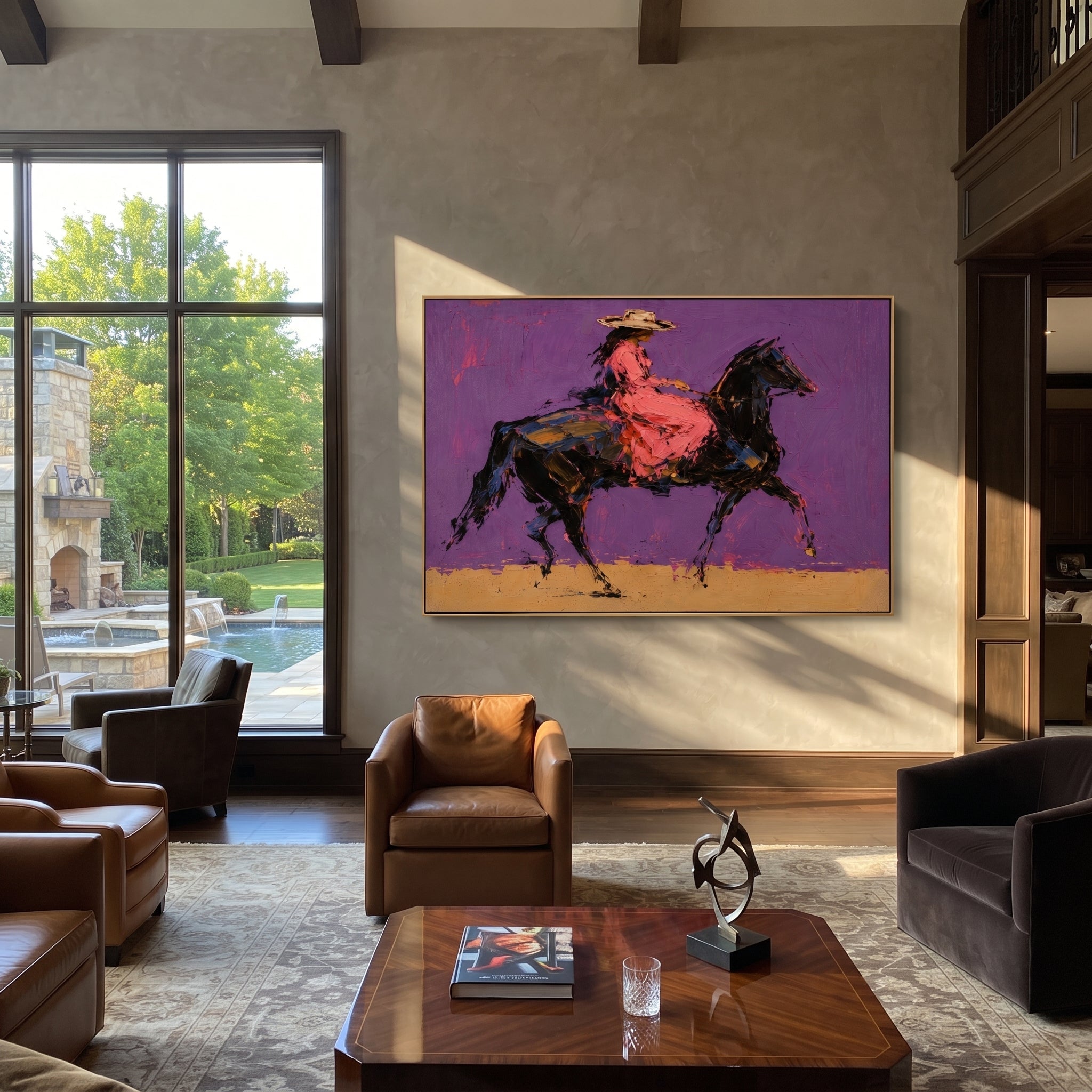Violet Gallop Breaks Gold styled with warm modern furnishings