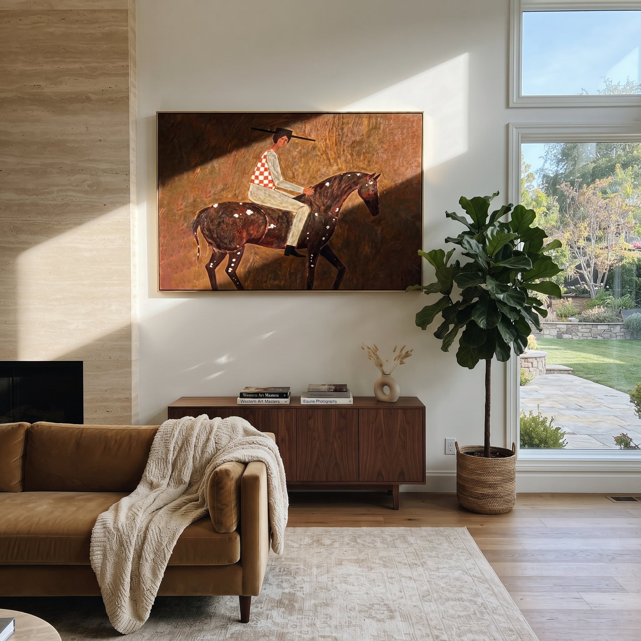 Stripes Cross Painted Hills styled with warm modern furnishings