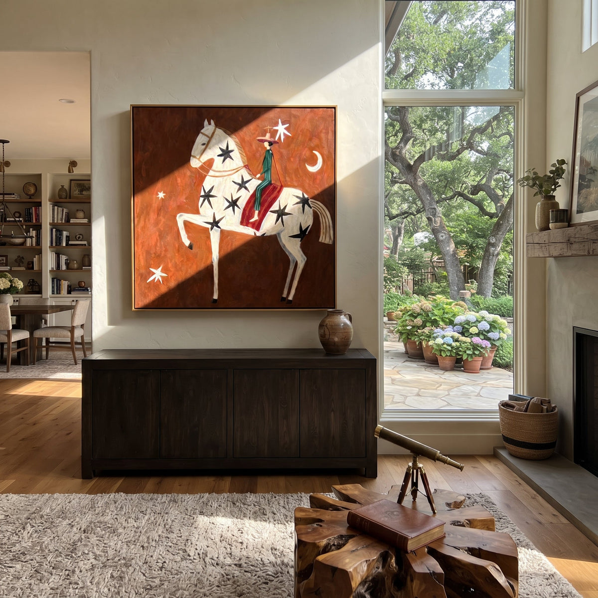 Black Stars Lift Ivory displayed in a collected contemporary interior