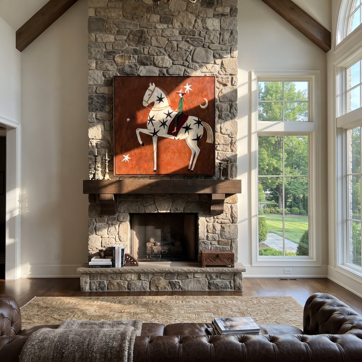 Black Stars Lift Ivory styled with warm modern furnishings