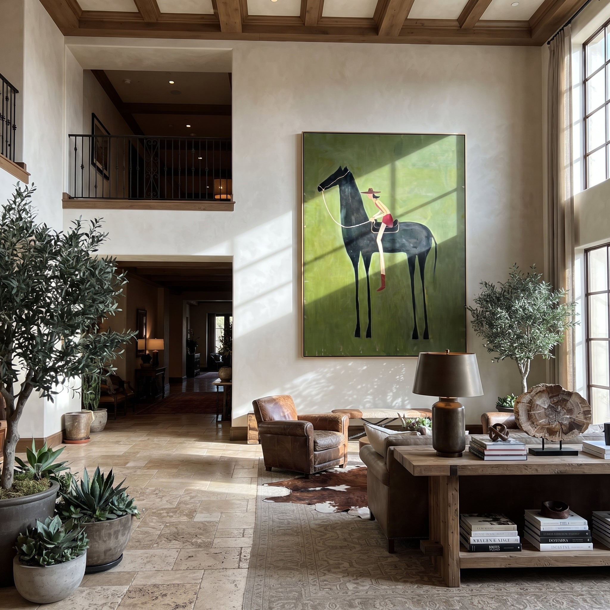 Long Reins Reach Green styled with warm modern furnishings
