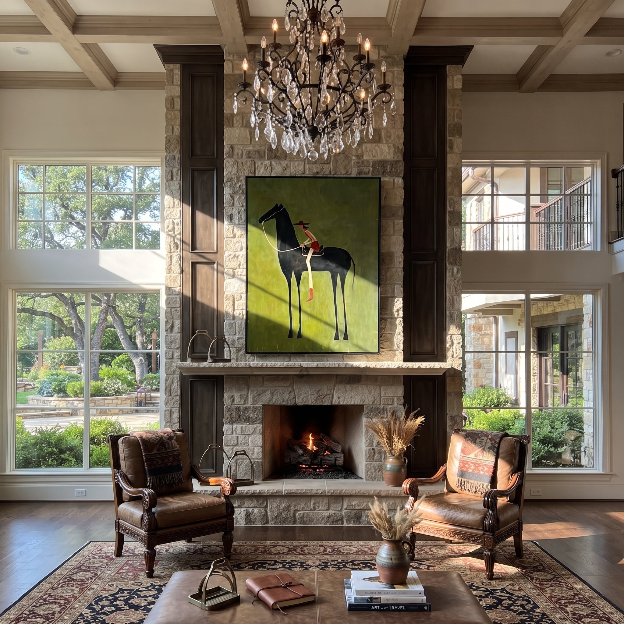 Long Reins Reach Green displayed in a layered residential setting
