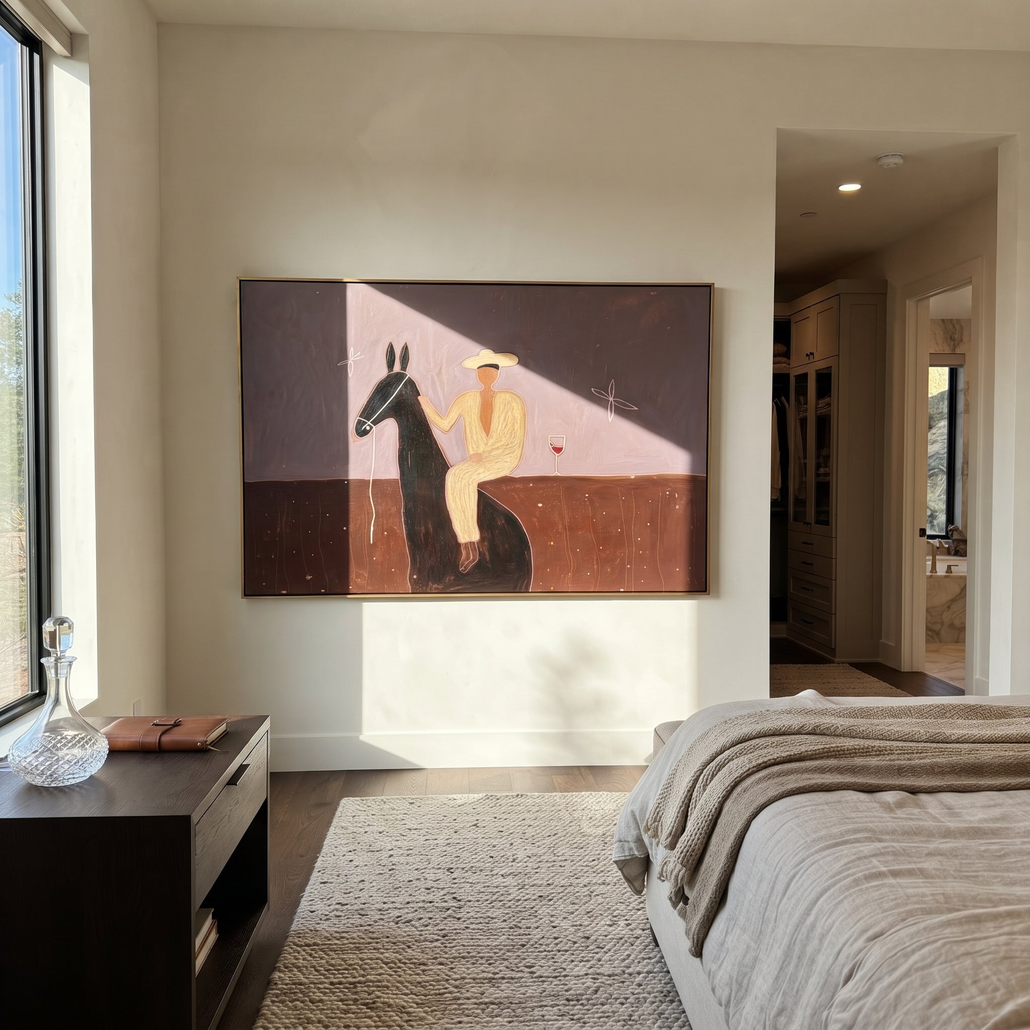 Lavender Evening Holds Toast displayed in a collected contemporary interior