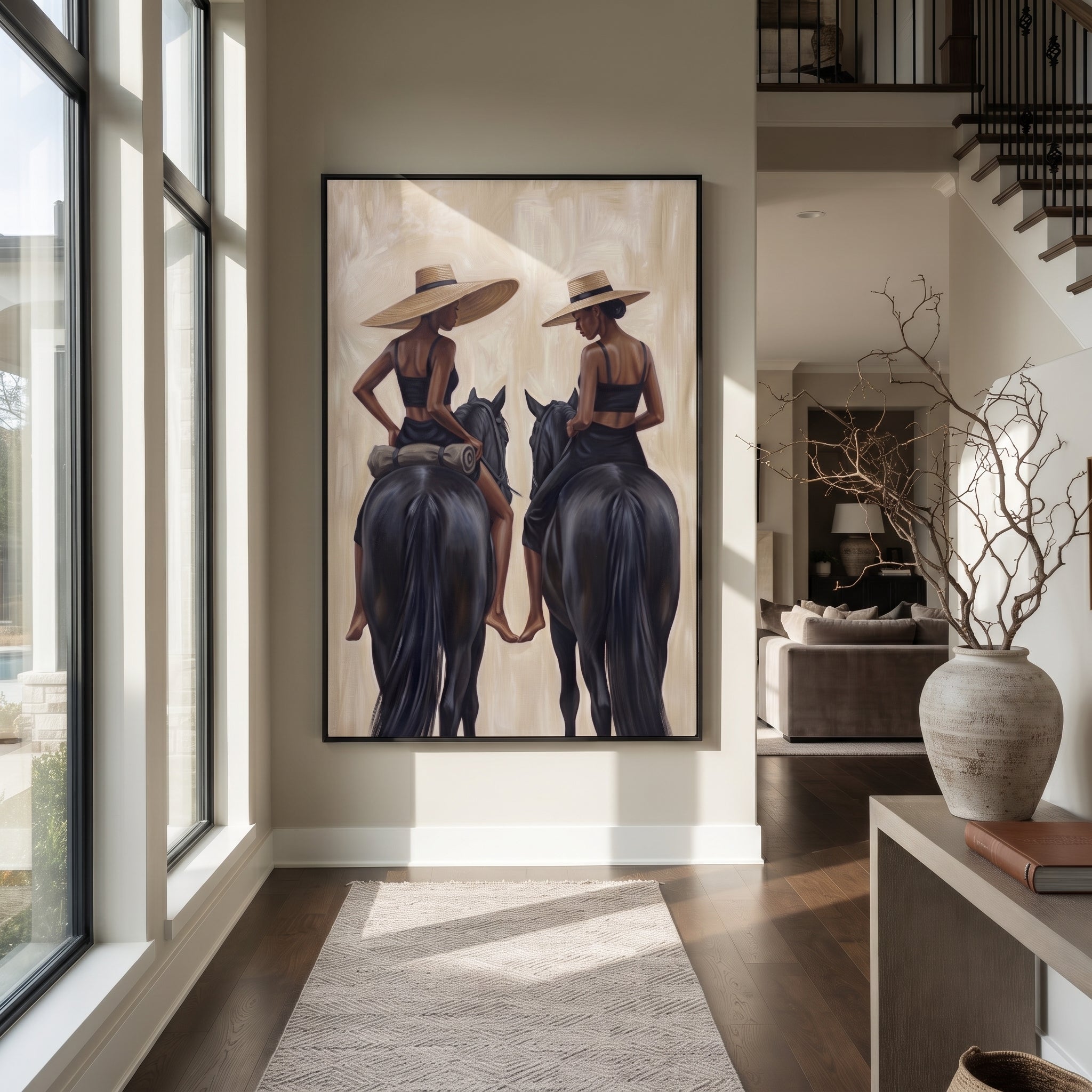 Chestnut Carries Evening Home displayed as a Retro Modern room focal point