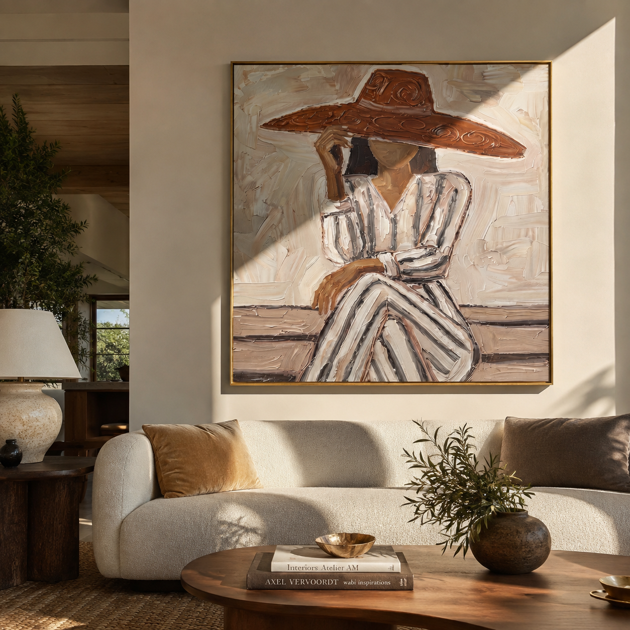 Striped Dress Meets Sun styled in a layered residential interior