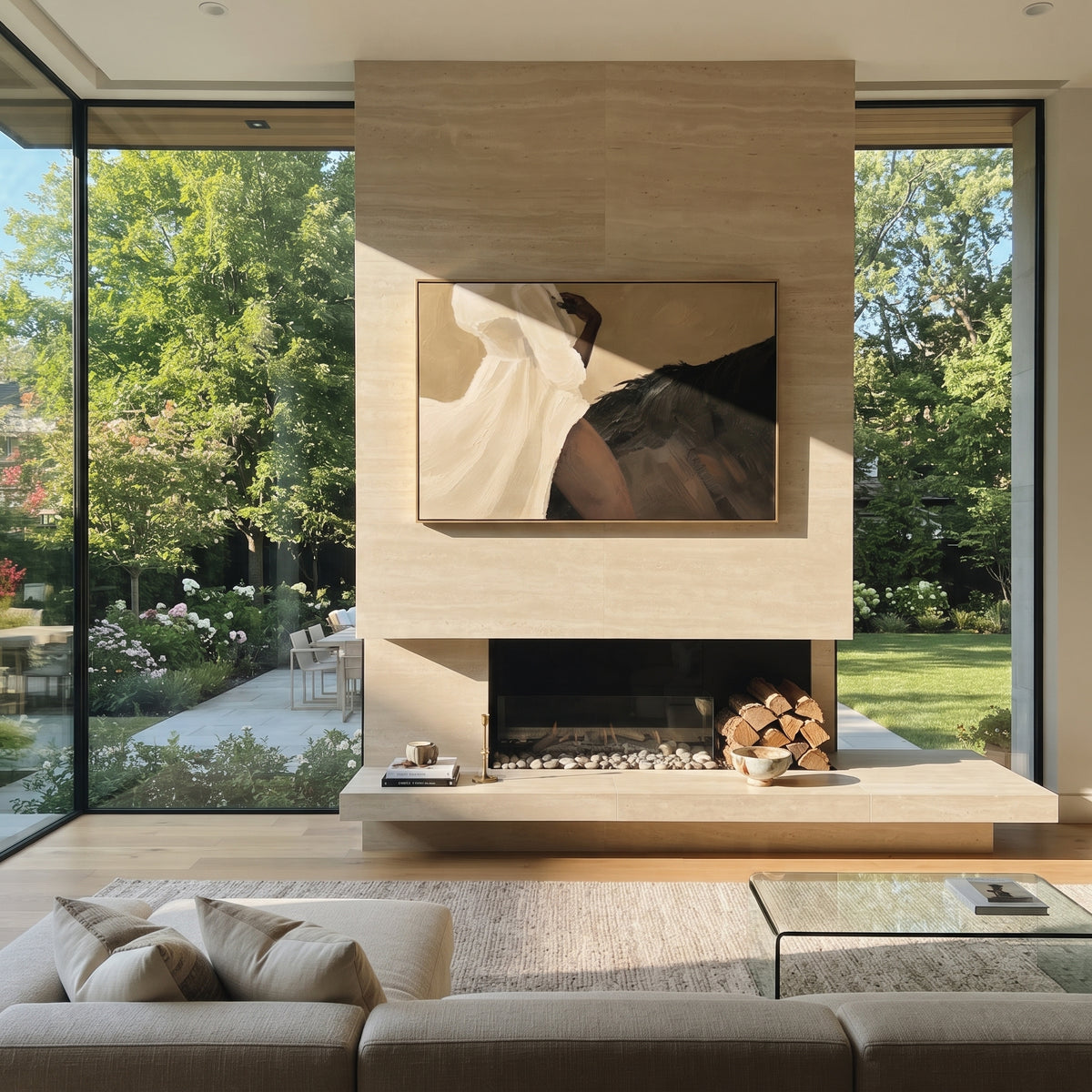 Sleep Curves Through Midnight styled with neutral modern furnishings