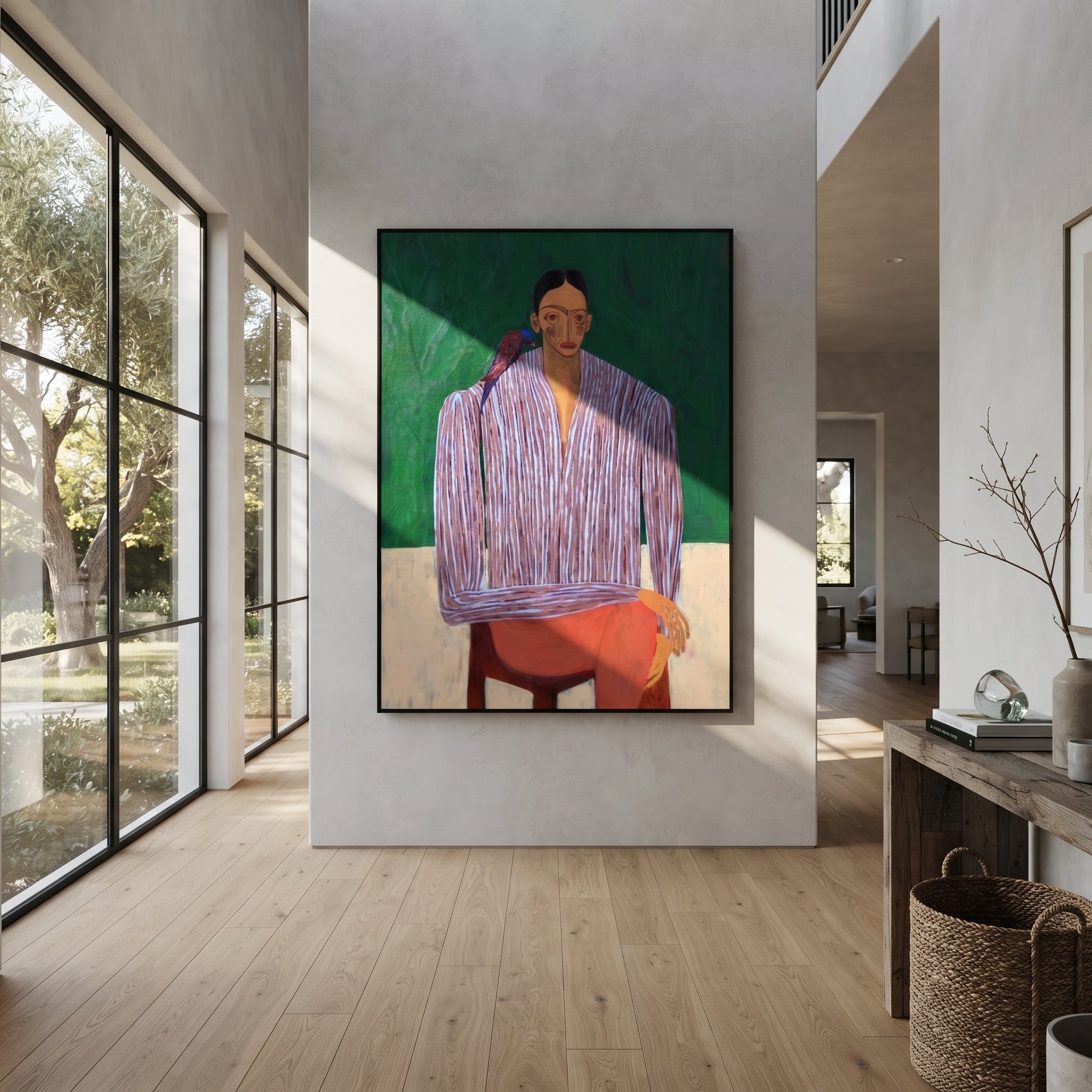 Lavender Waits Above Ochre styled with neutral modern furnishings