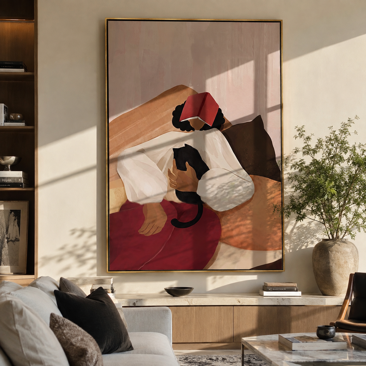 Rust Brim Covers Dreams displayed in a warm contemporary interior