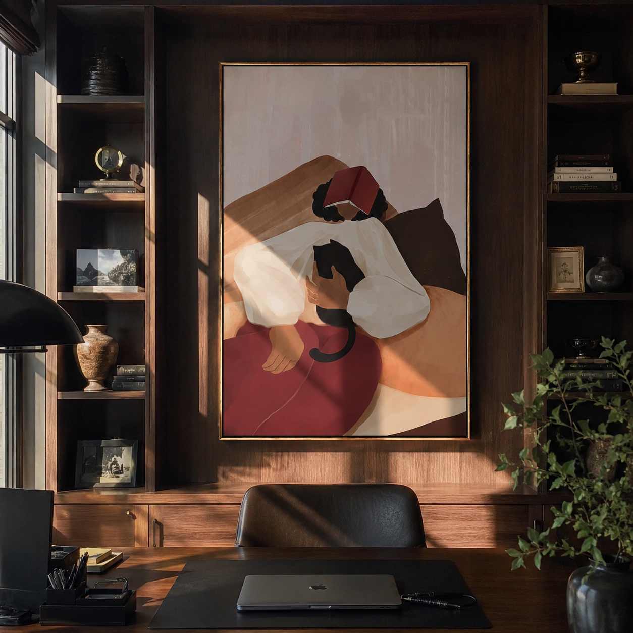 Rust Brim Covers Dreams styled with neutral modern furnishings