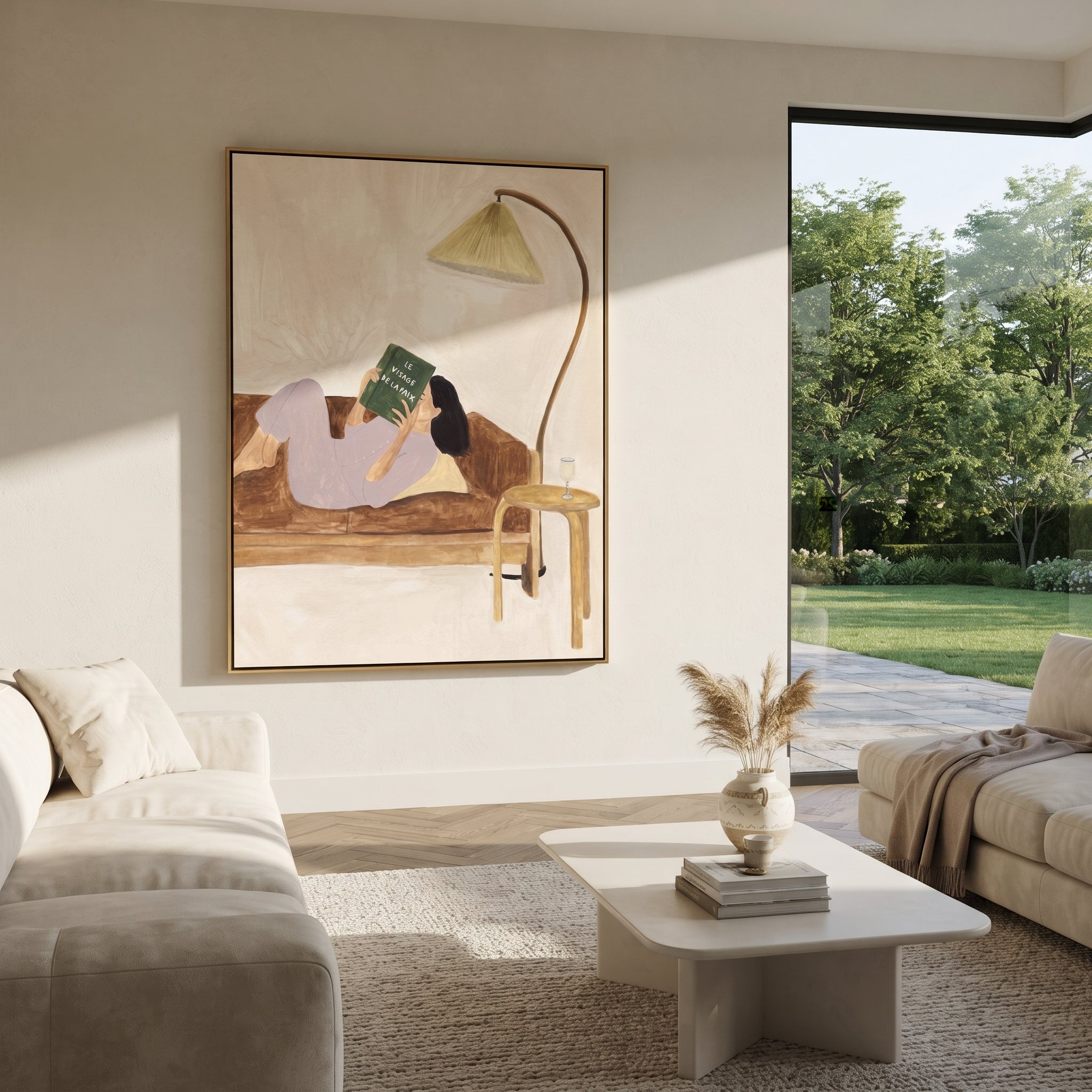 Wide Brim Holds Stillness displayed as a Retro Modern room focal point