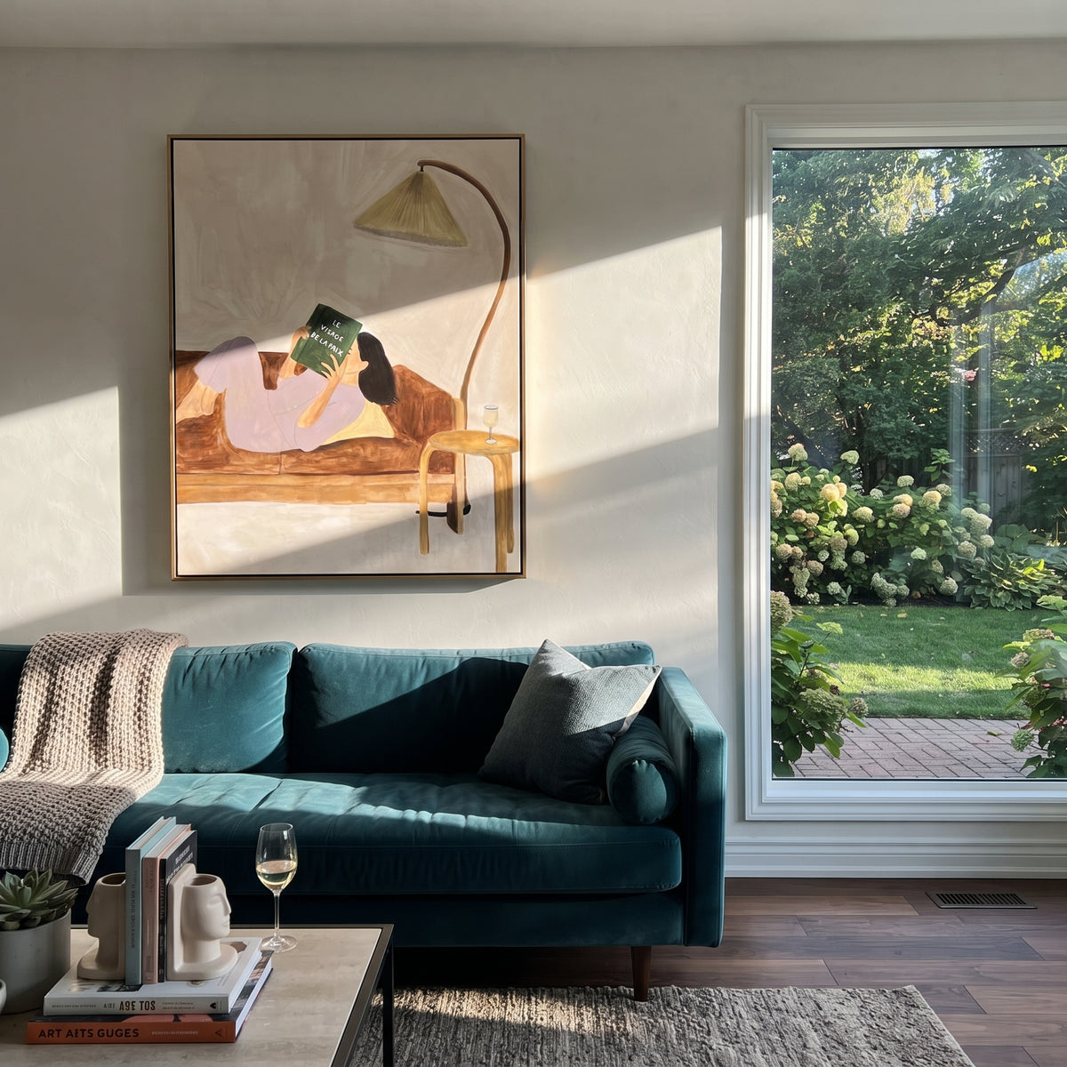 Wide Brim Holds Stillness styled in a layered residential interior