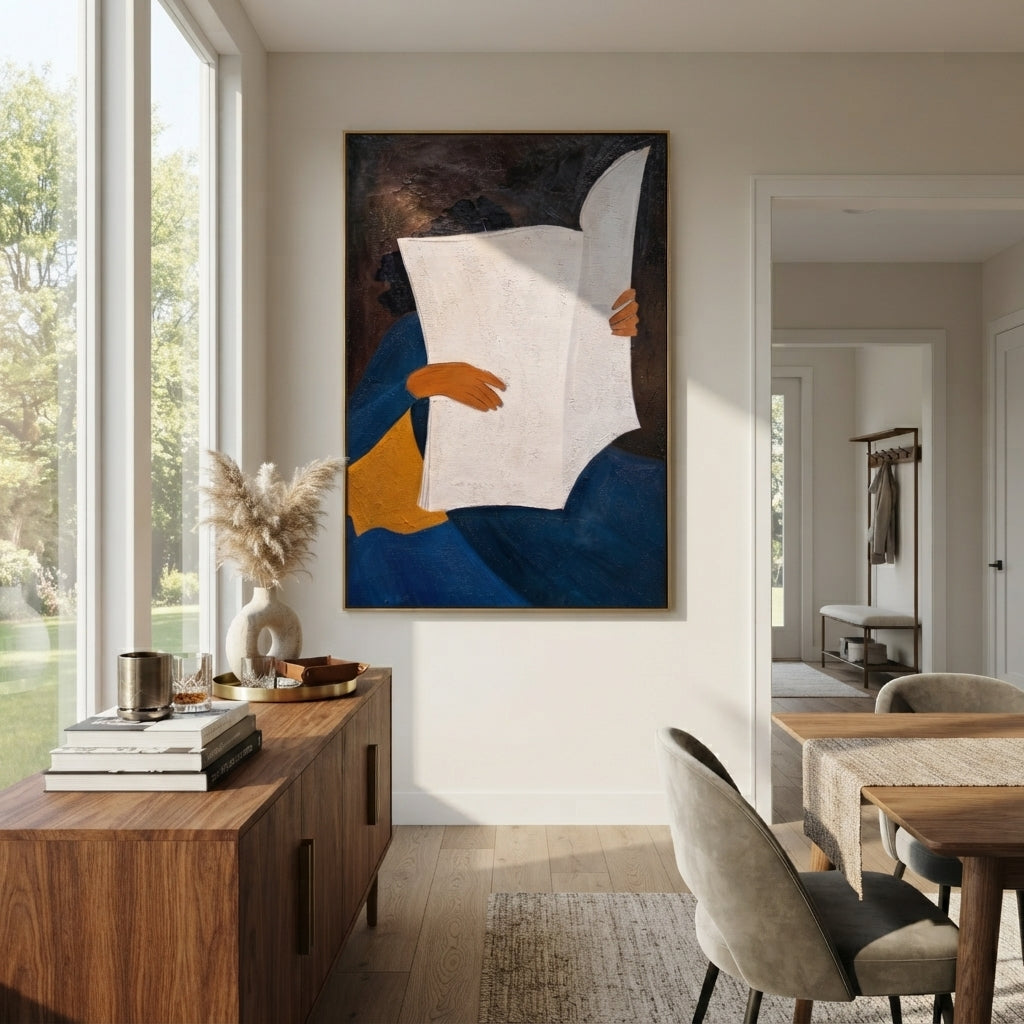 Open Pages Hide Face styled with neutral modern furnishings
