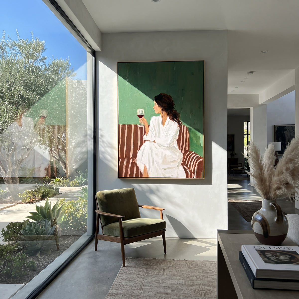 Cup Rests Above Stripes styled in a layered residential interior