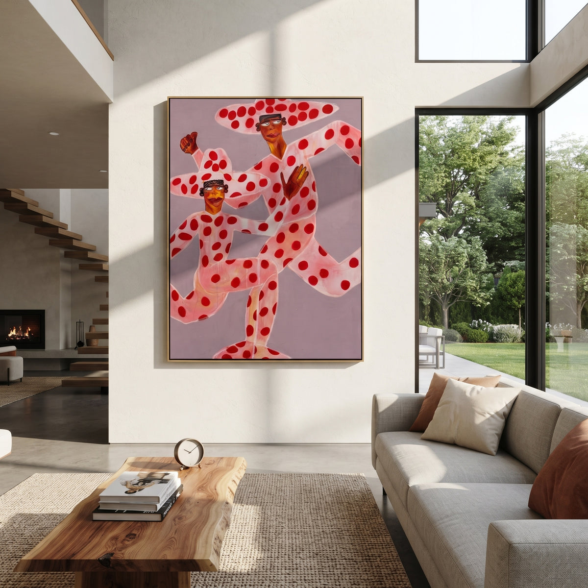 Scarlet Petals Climb Silence styled in a layered residential interior