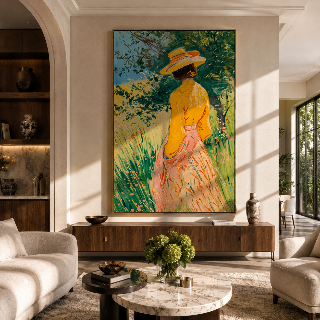 Straw Brim Enters Forest displayed as a Retro Modern room focal point