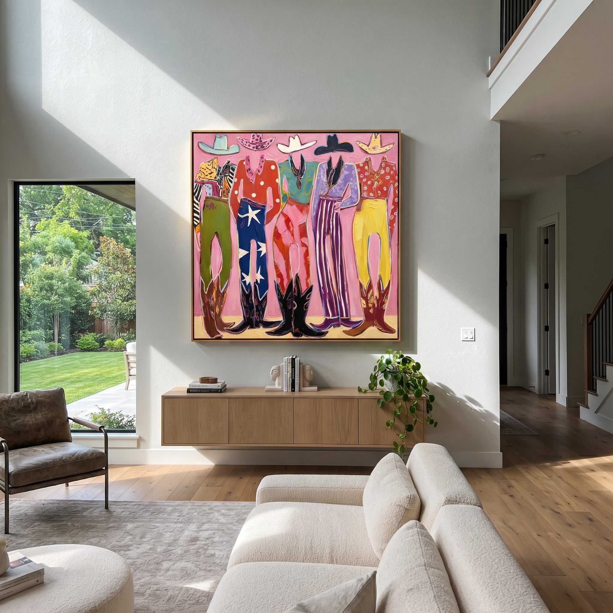 Fashion Figures Share Color styled with neutral modern furnishings