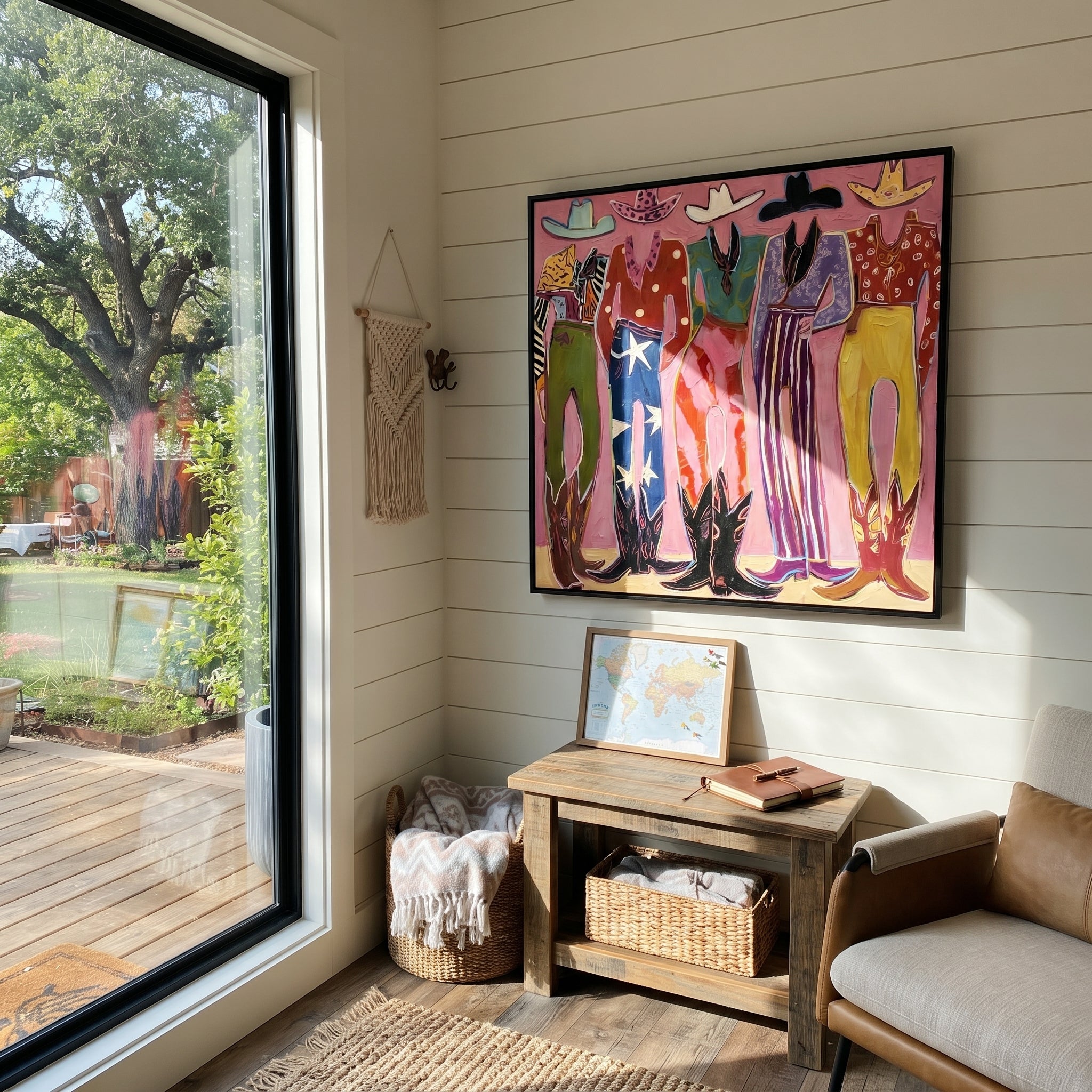 Fashion Figures Share Color displayed as a Retro Modern room focal point