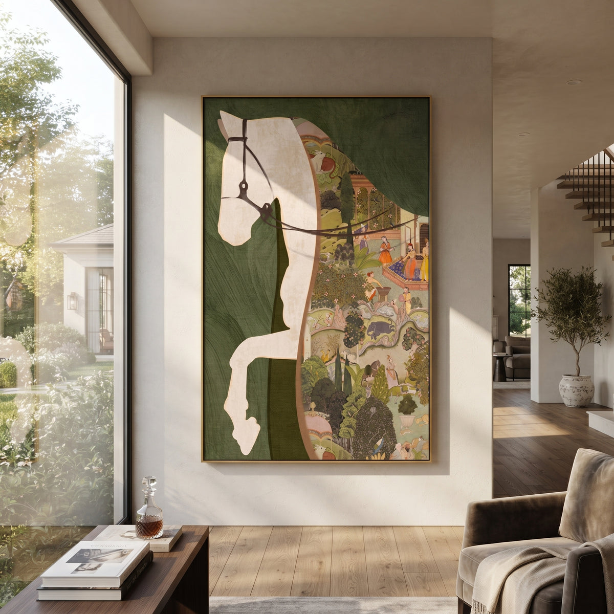 White Elephant Crosses Patchwork displayed in a warm contemporary interior