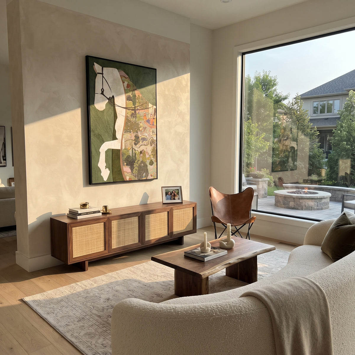 White Elephant Crosses Patchwork presented above a contemporary console