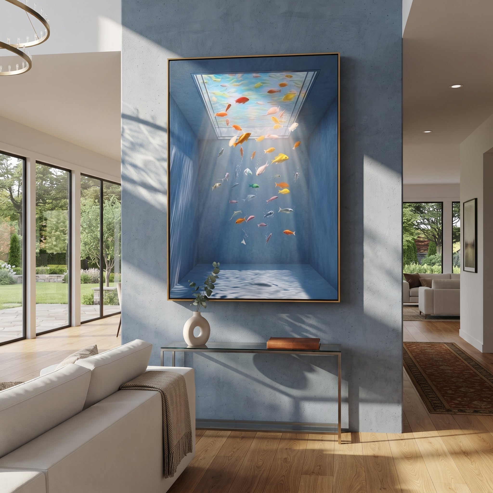 Cobalt Rain Finds Color styled with neutral modern furnishings