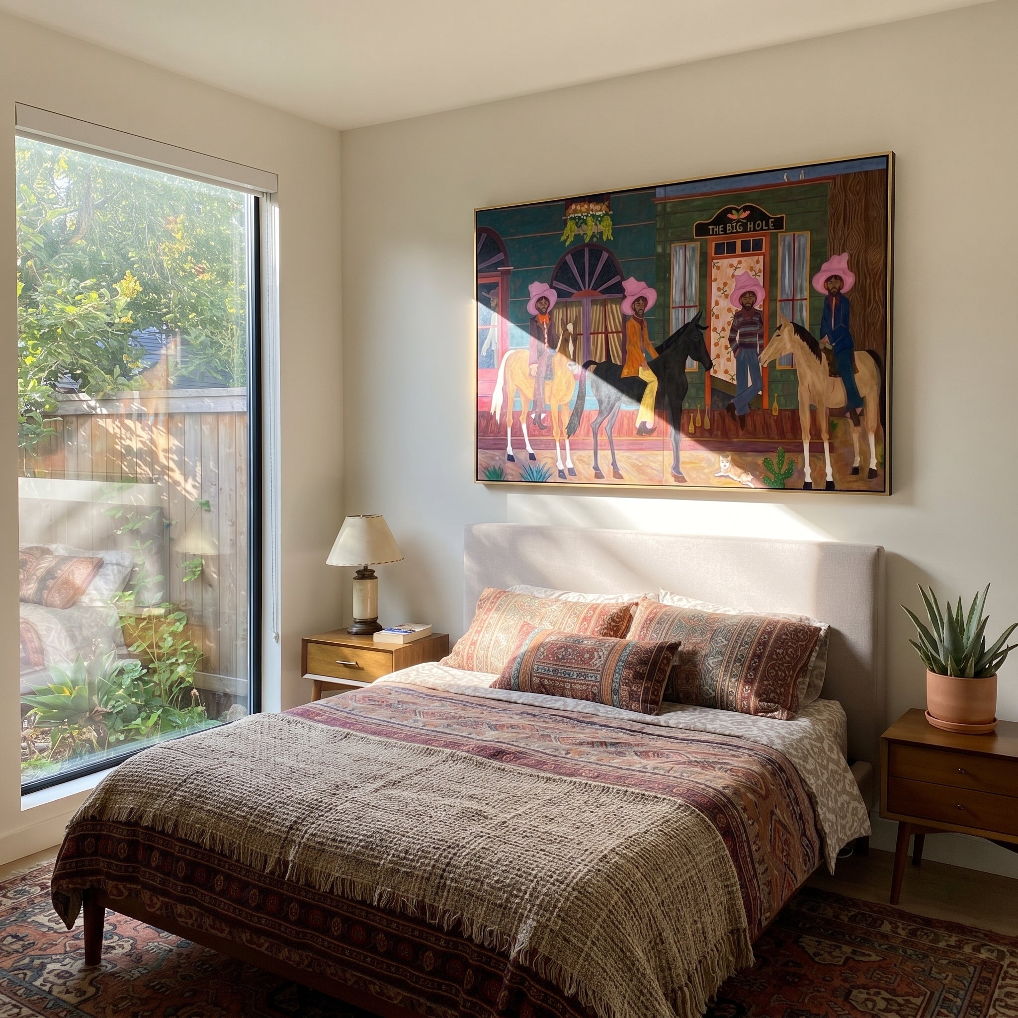 Night Windows Gather Color displayed in a warm contemporary interior