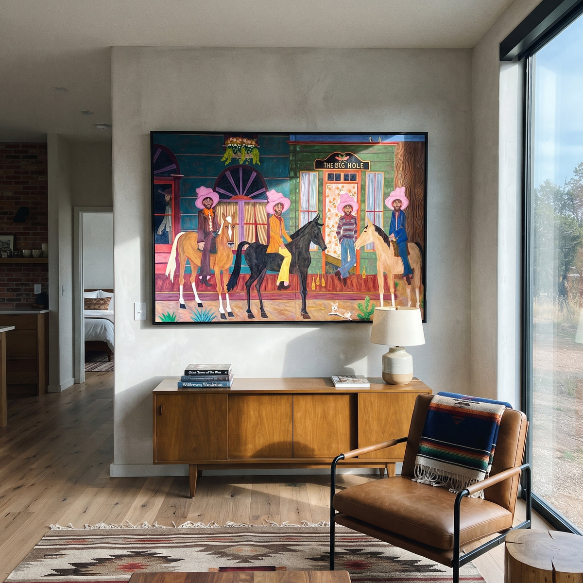 Night Windows Gather Color styled with neutral modern furnishings