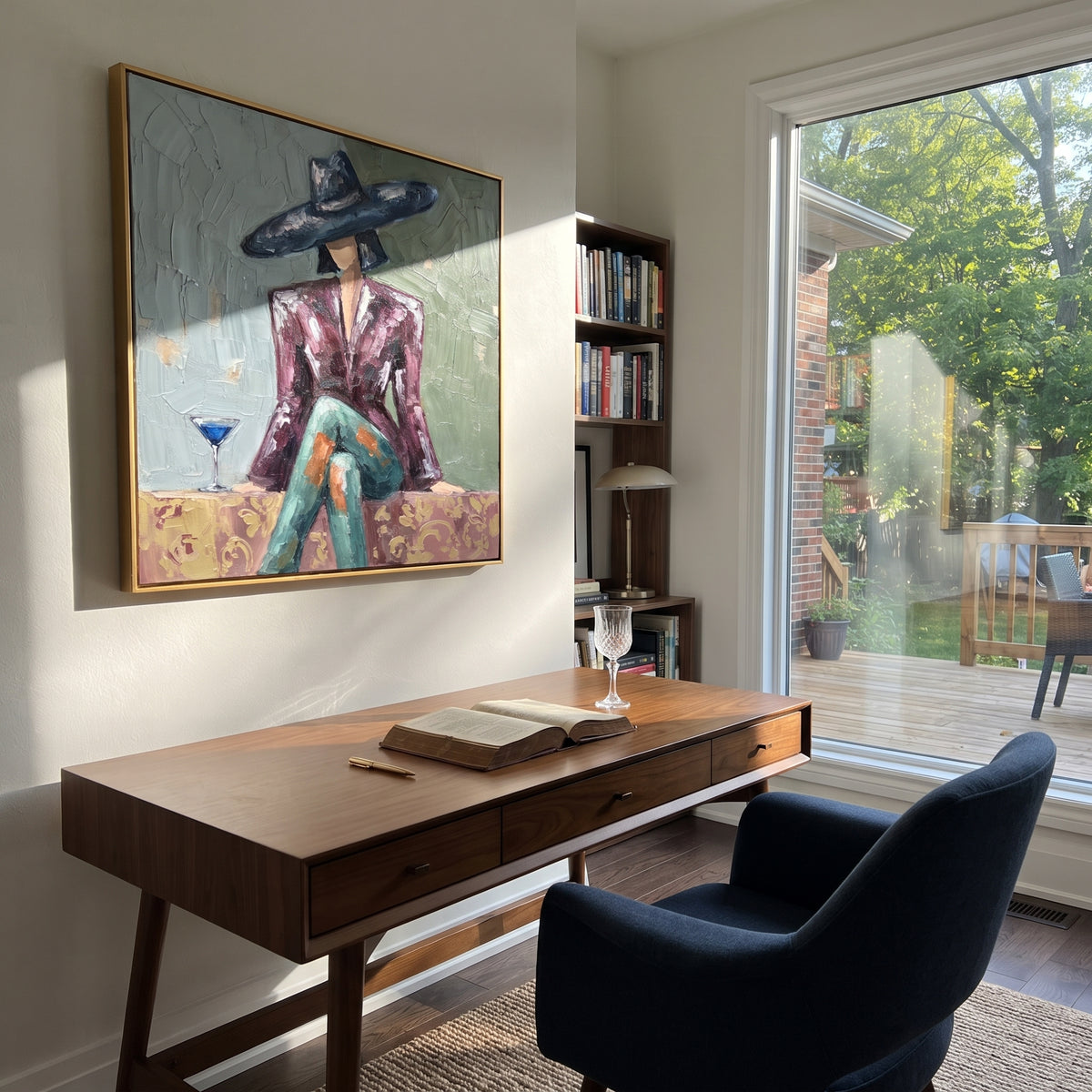 Cocktail Waits Beneath Brim styled in a layered residential interior