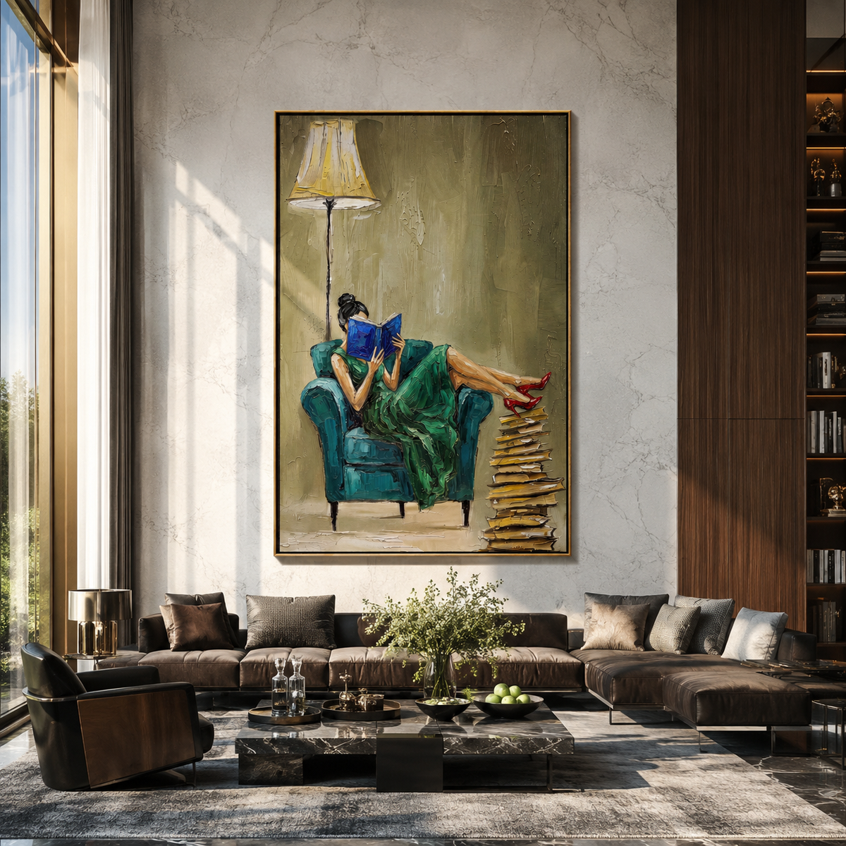 Green Dress Reads Lamplight styled in a layered residential interior