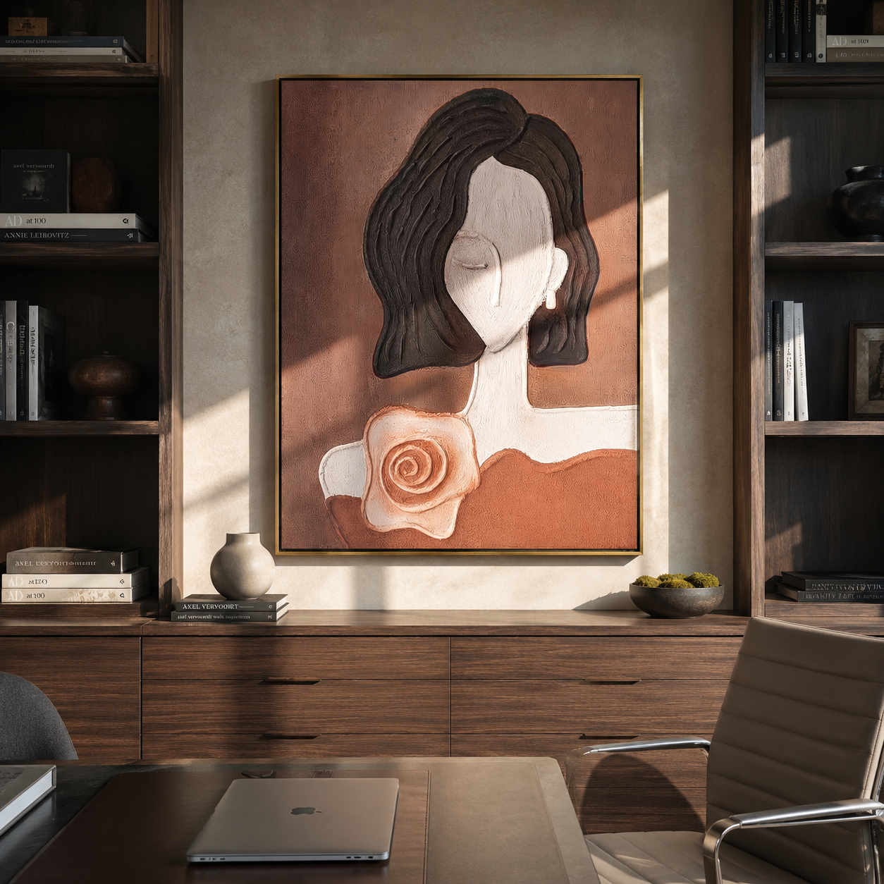 White Cup Meets Geometry styled in a layered residential interior