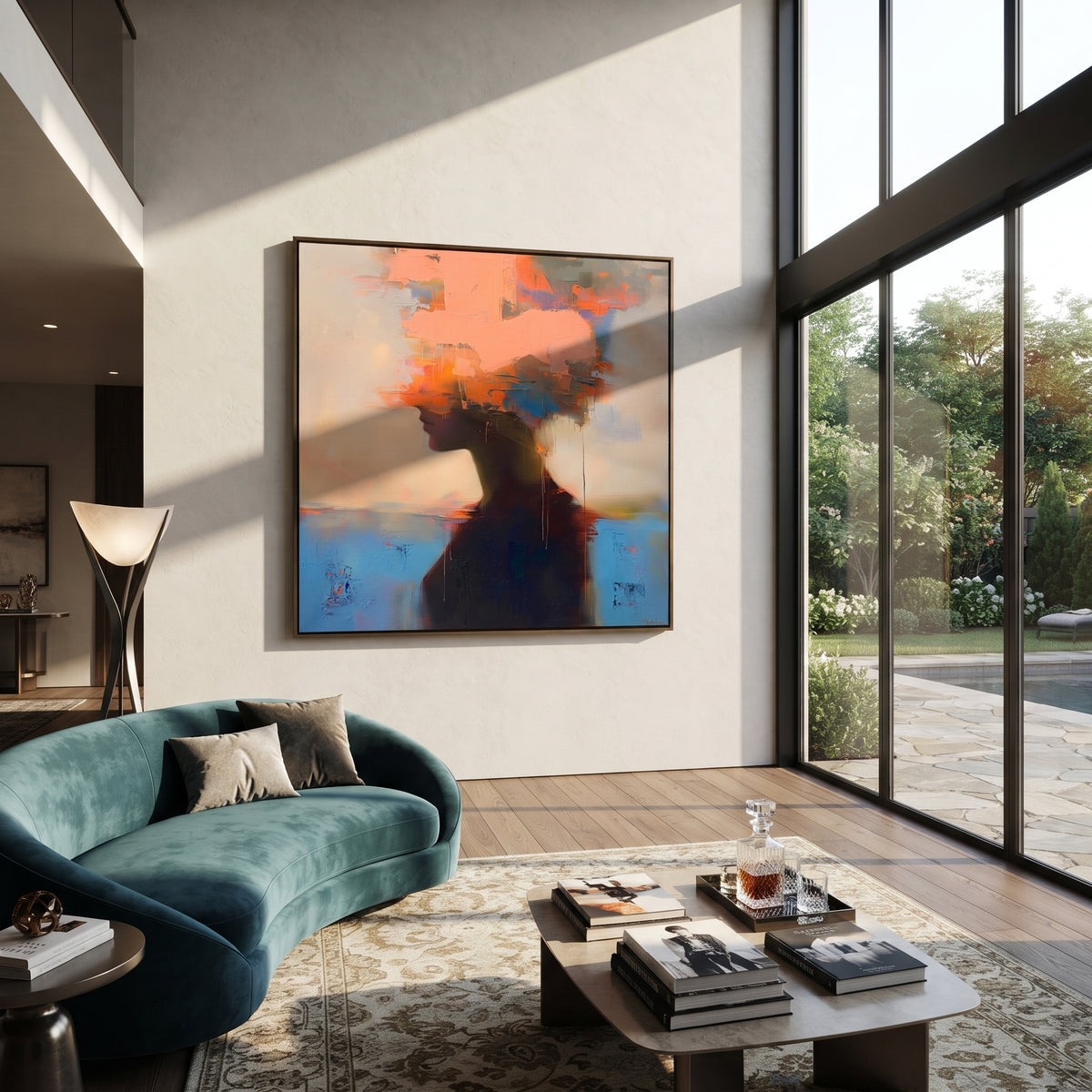 Fire Clouds Crown Silence displayed as a Retro Modern room focal point