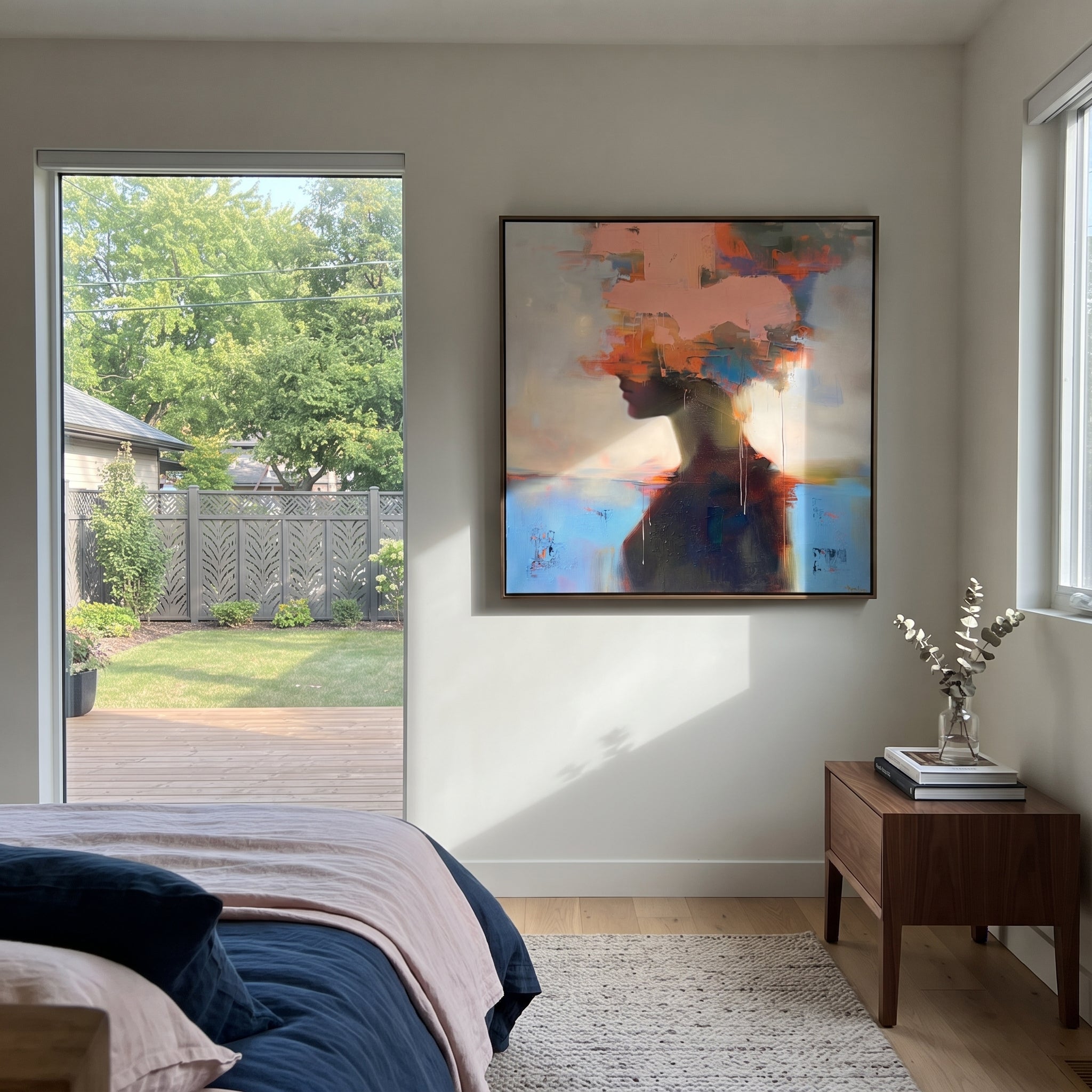 Fire Clouds Crown Silence styled in a layered residential interior