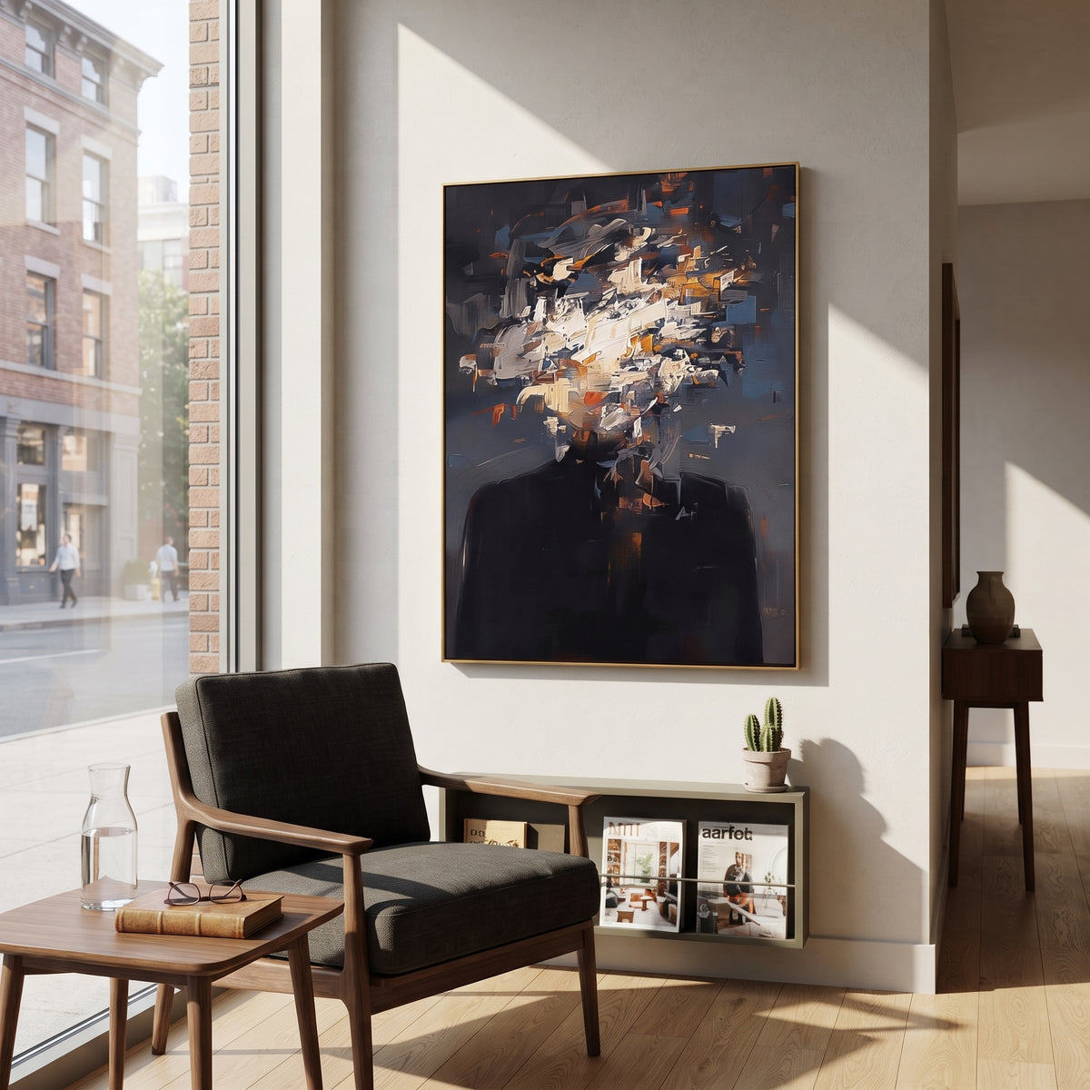 Blue Ochre Clouds Gather styled in a layered residential interior