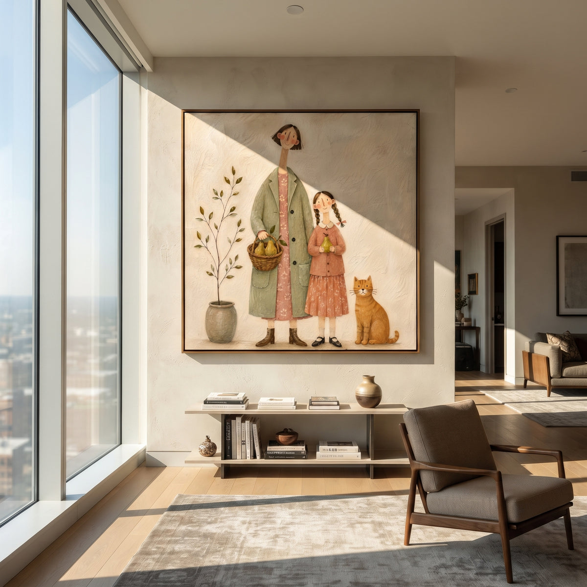 Long Stride Carries Bags displayed in a warm contemporary interior
